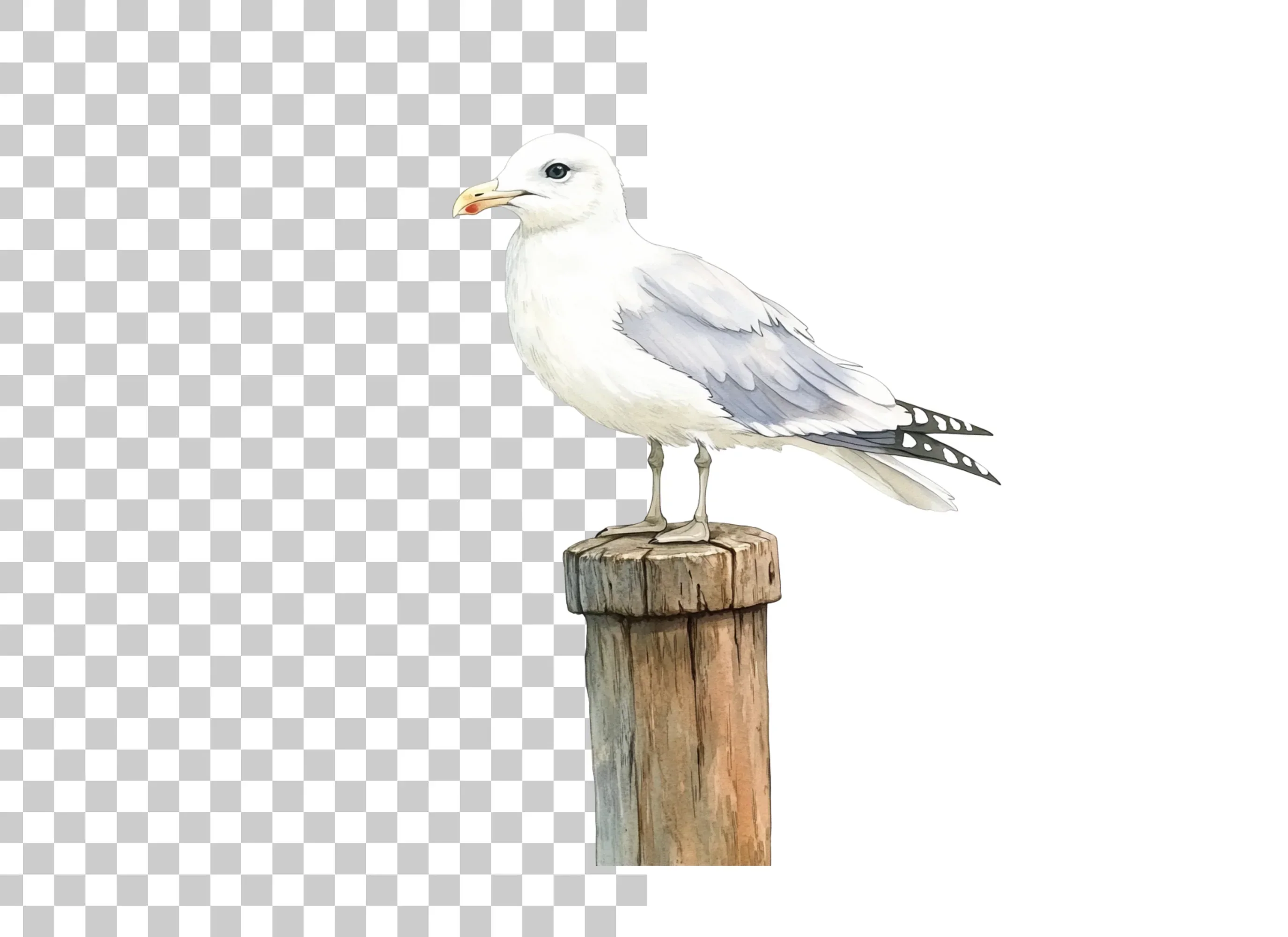 Seagull on Wooden Post Clipart Bundle - Image 2