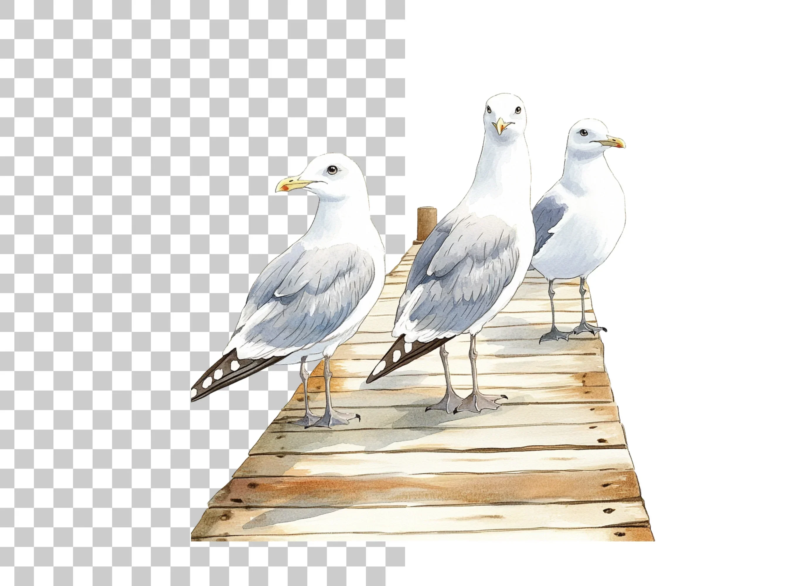Seagulls on Dock Clipart Bundle - Image 6