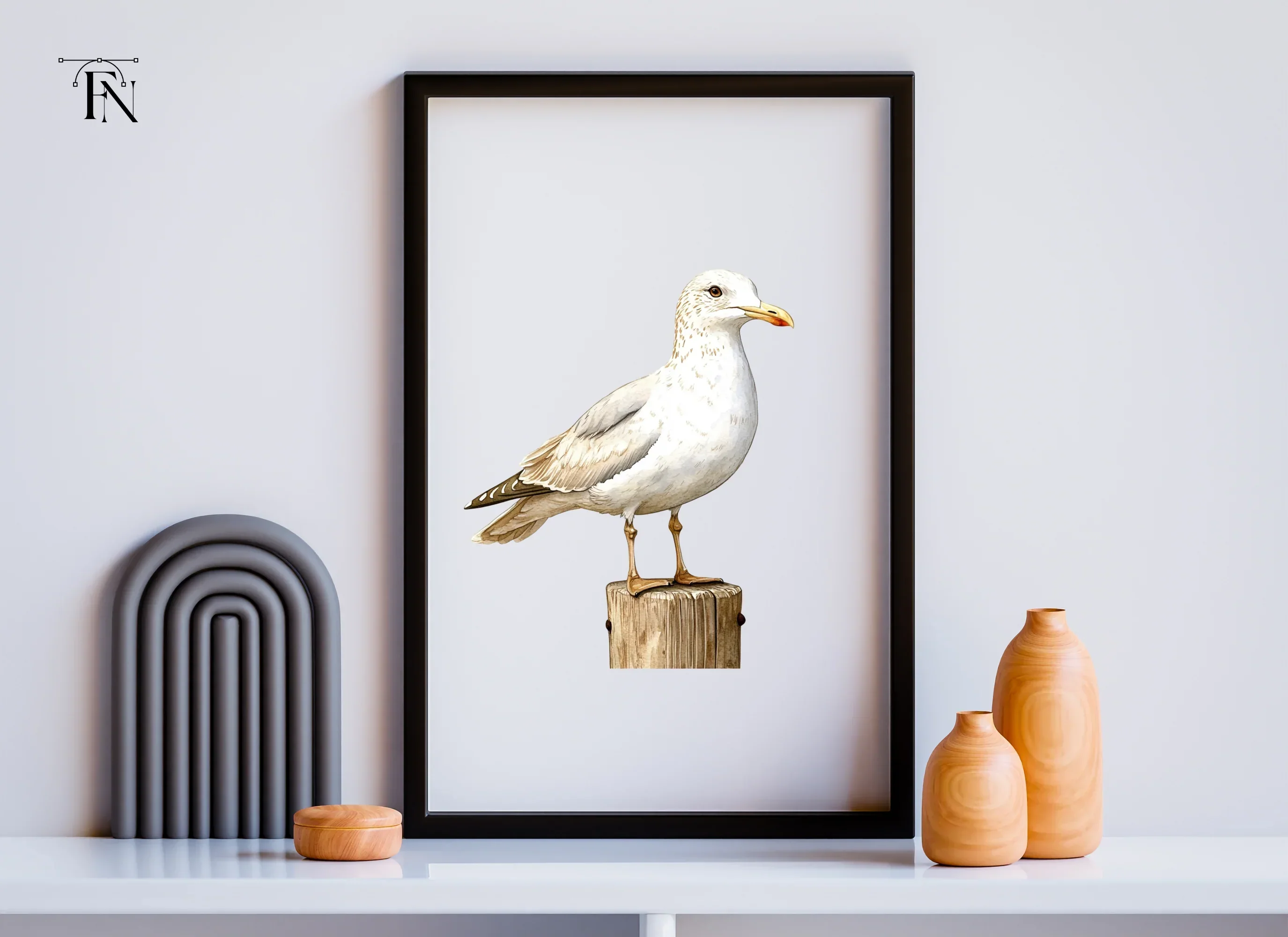 Seagulls on Wooden Posts Clipart Bundle - Image 6