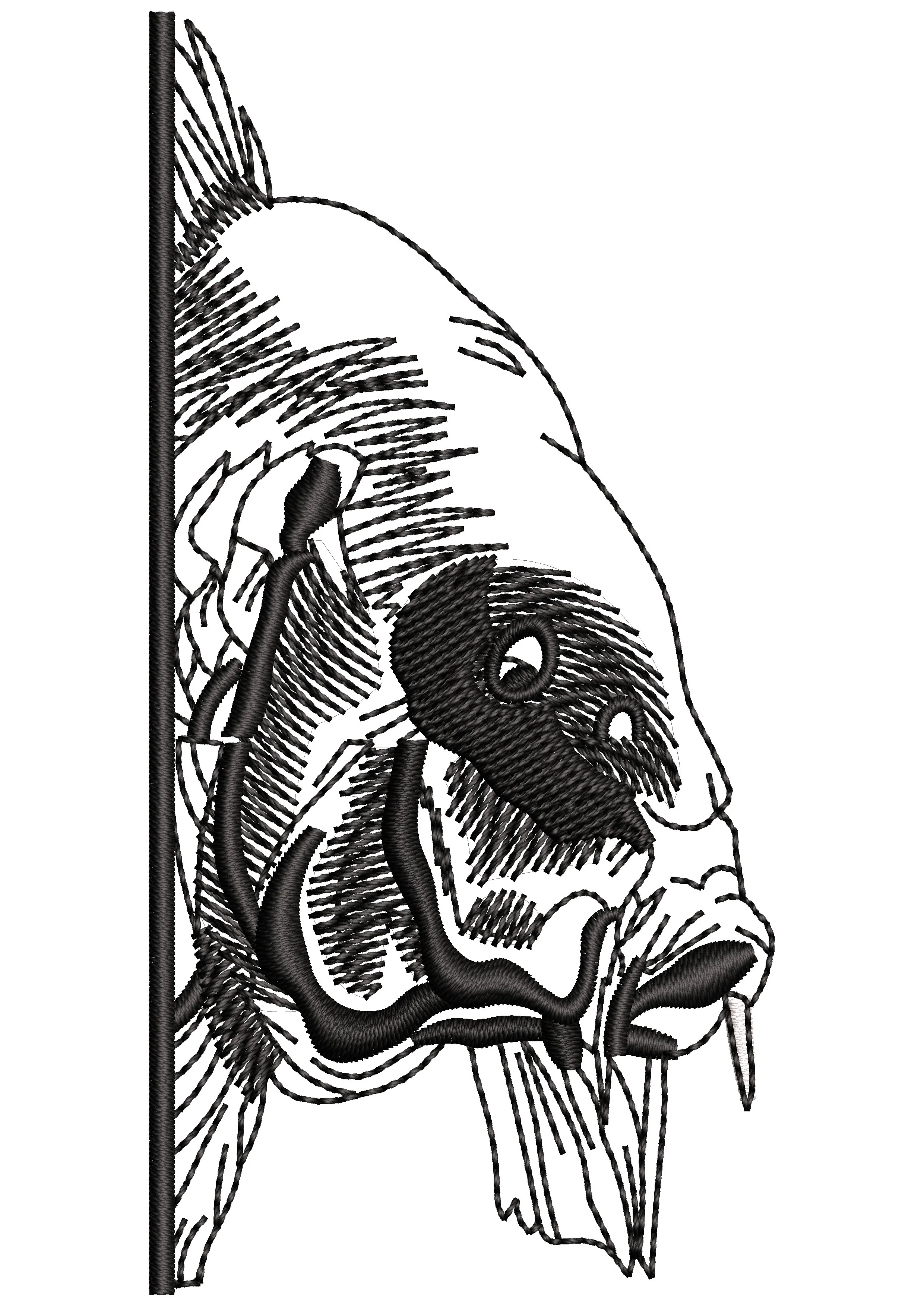 Seal Fish Head Embroidery Design