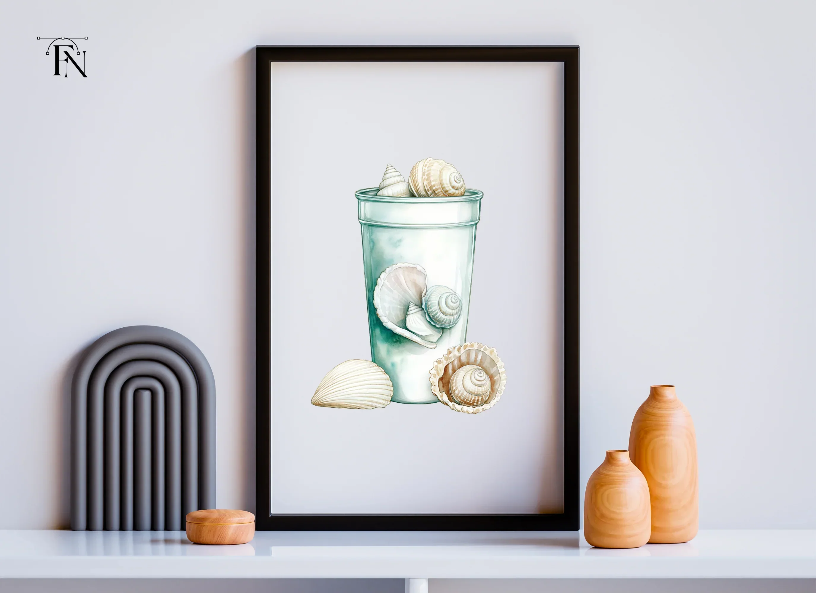 Seashells in Glass Clipart Bundle - Image 3