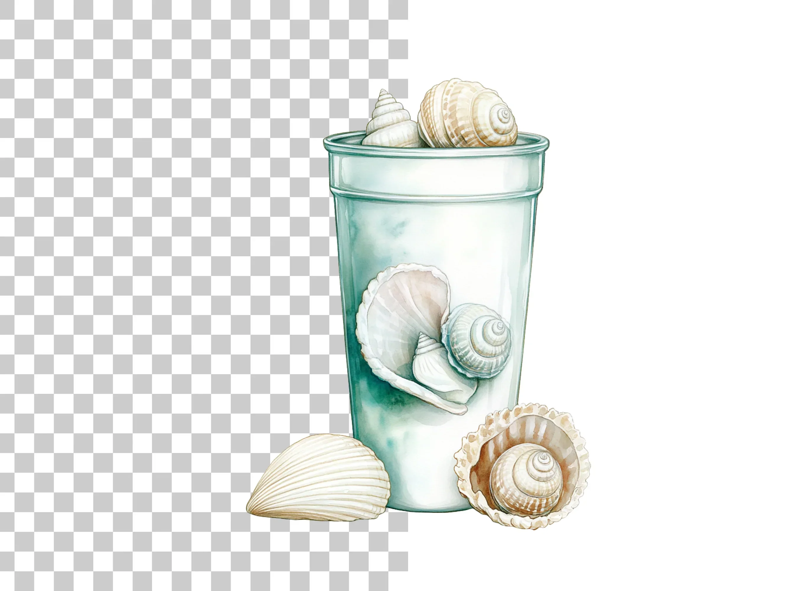 Seashells in Glass Clipart Bundle - Image 6