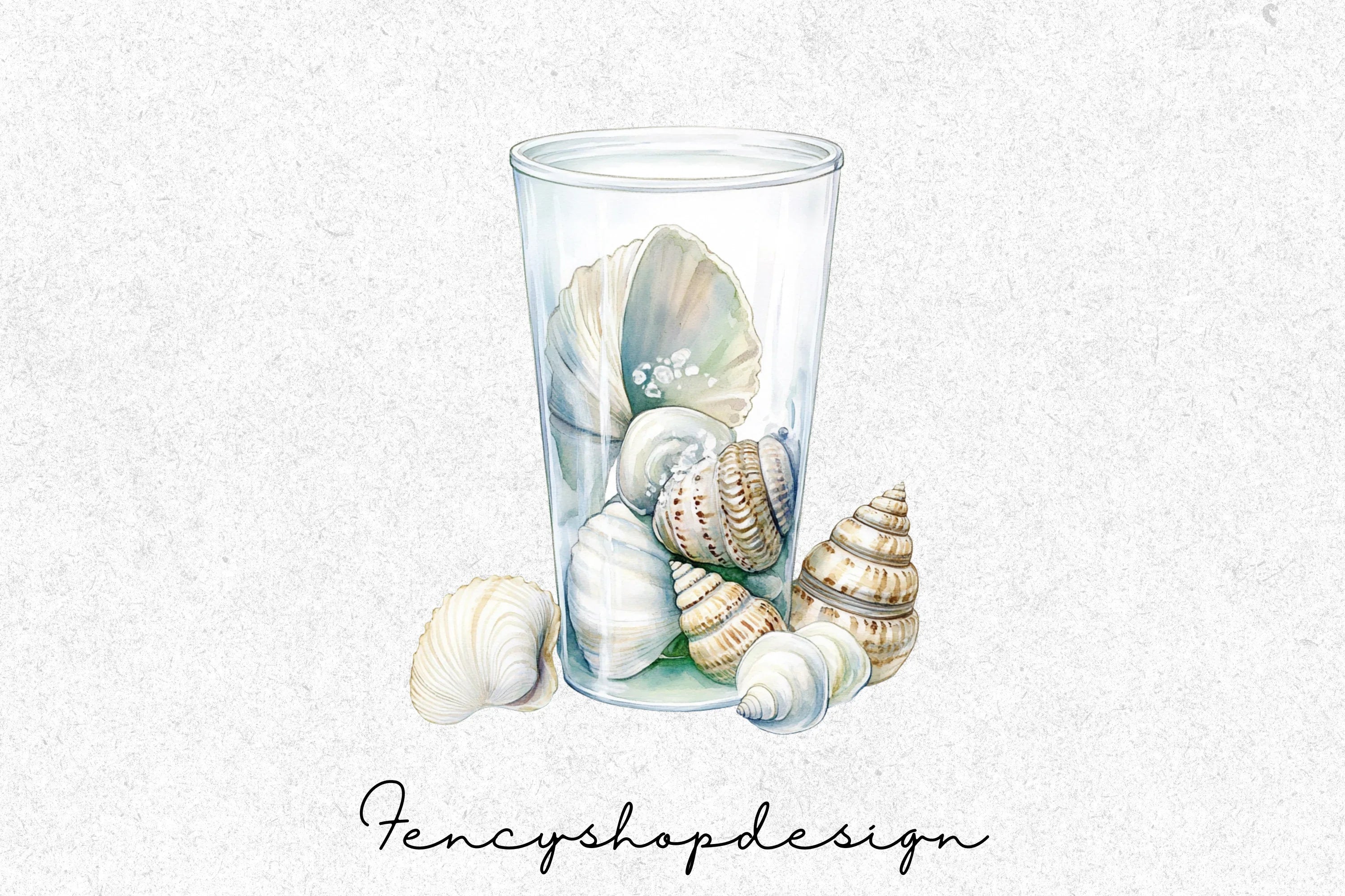 Seashells Jar Clipart Bundle - Image 6