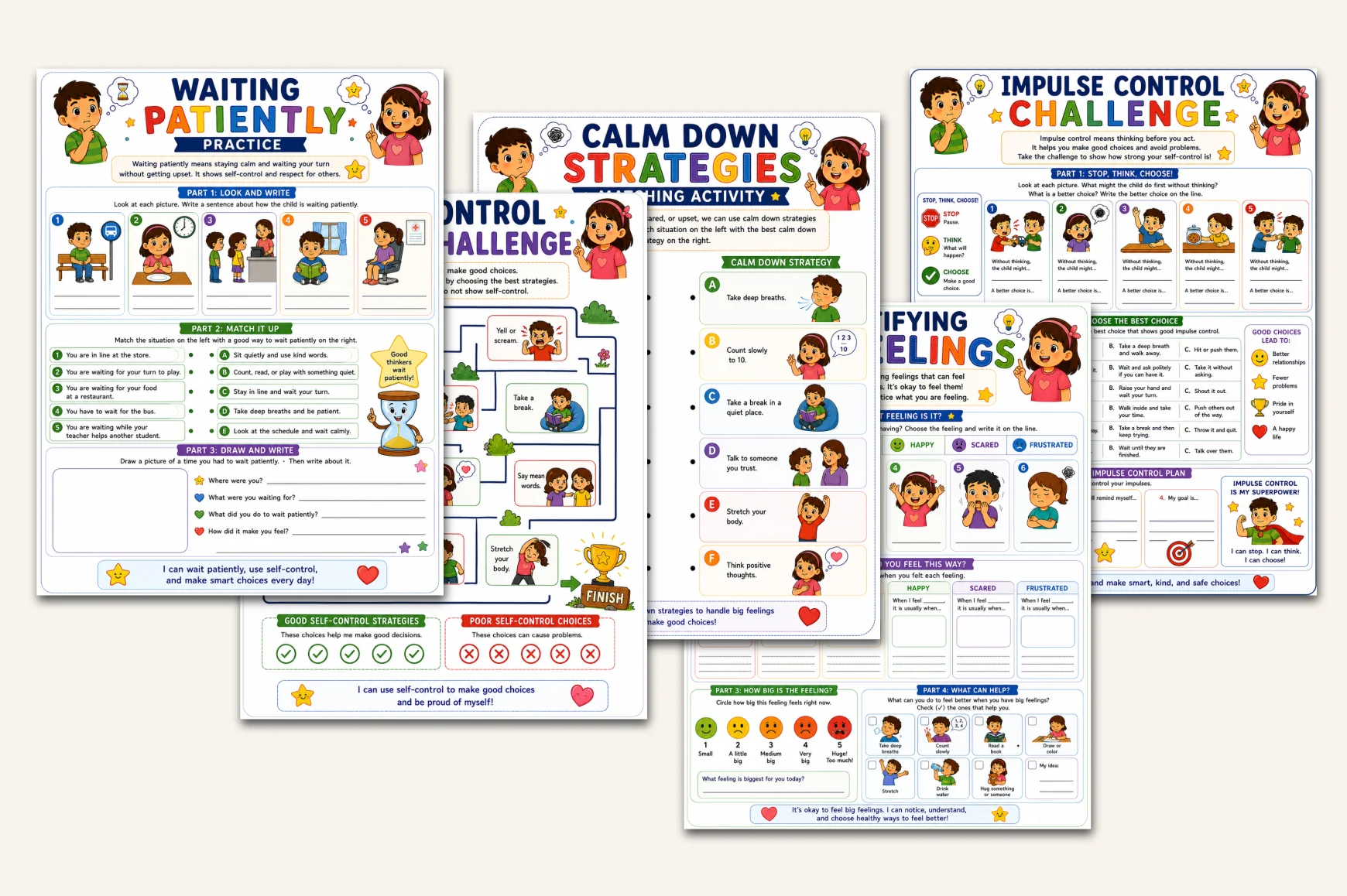 Self Control For Kids Workbook - Image 3