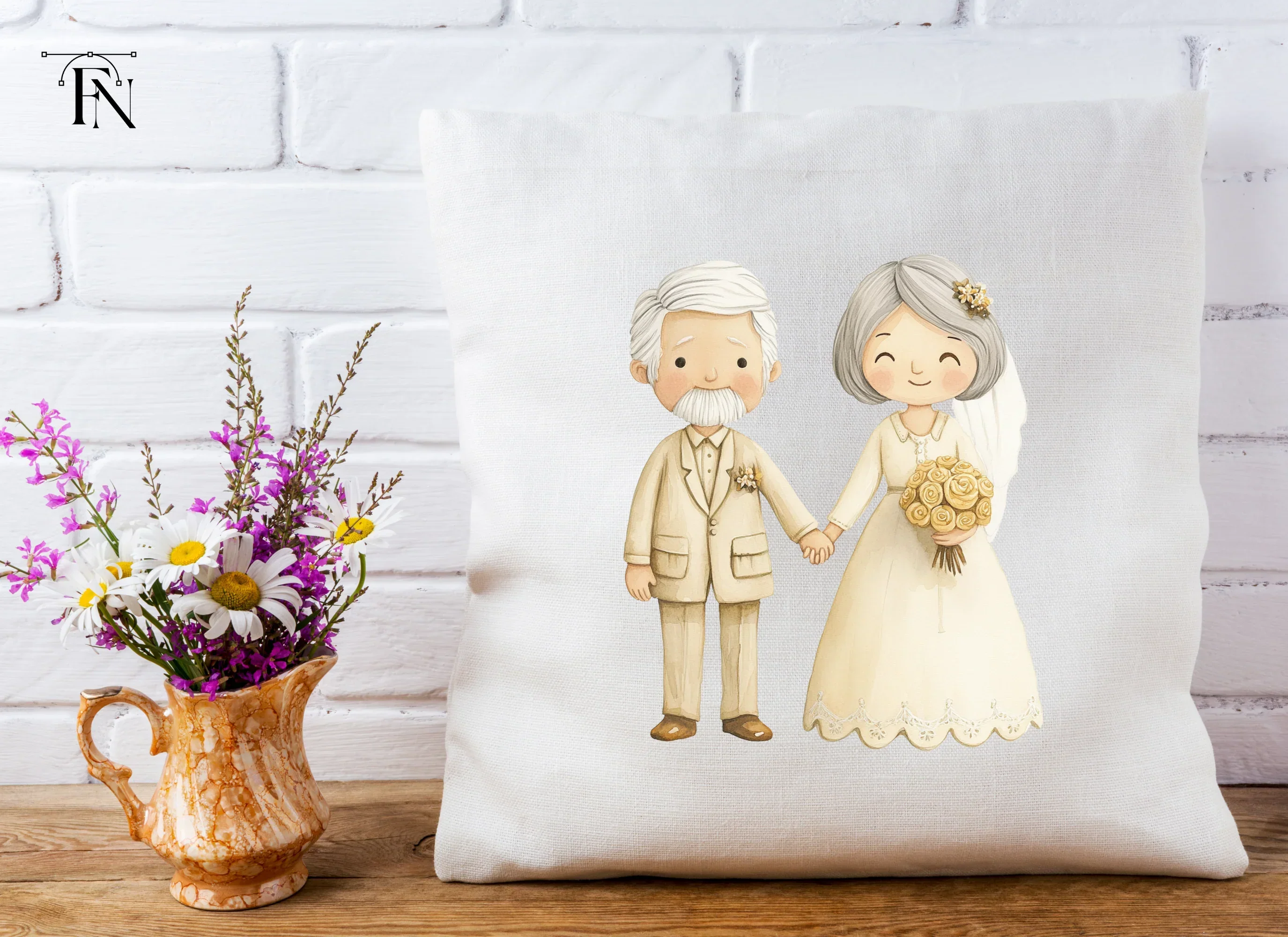 Senior Couple Wedding Day Clipart Bundle - Image 4