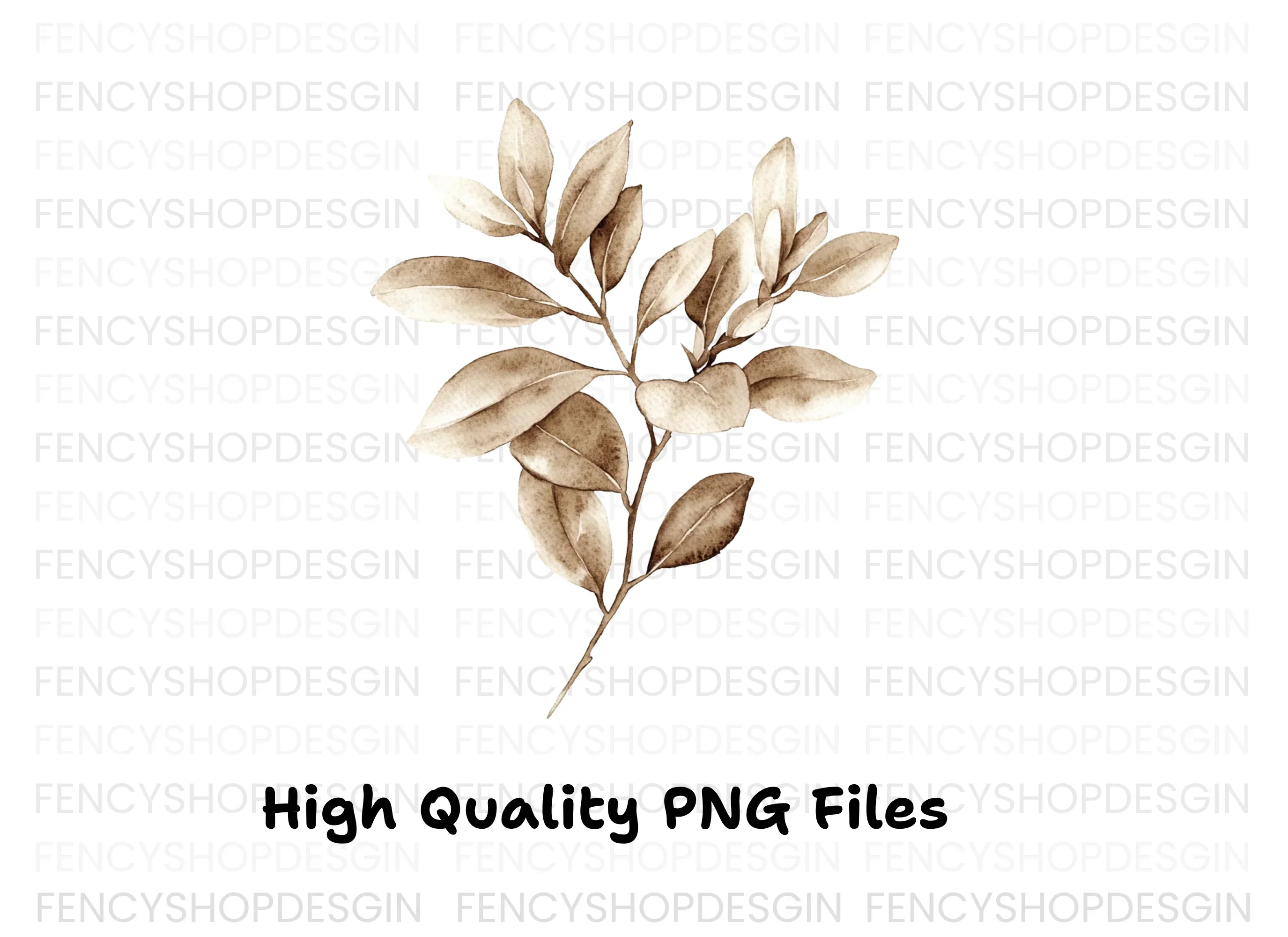 Sepia Leaf Branch Clipart Bundle - Image 4