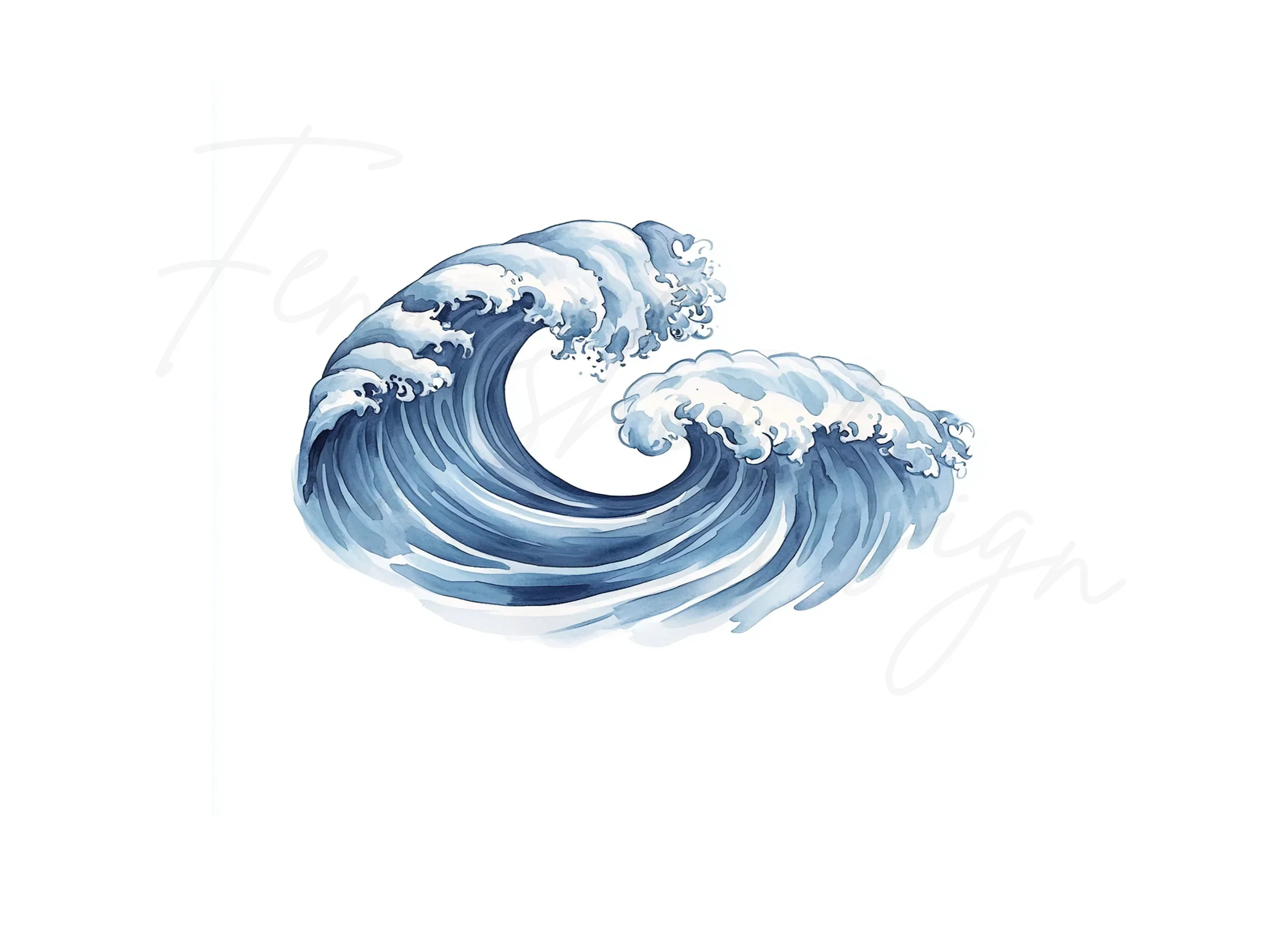 Serene Blue Wave Clipart Bundle - Image 3