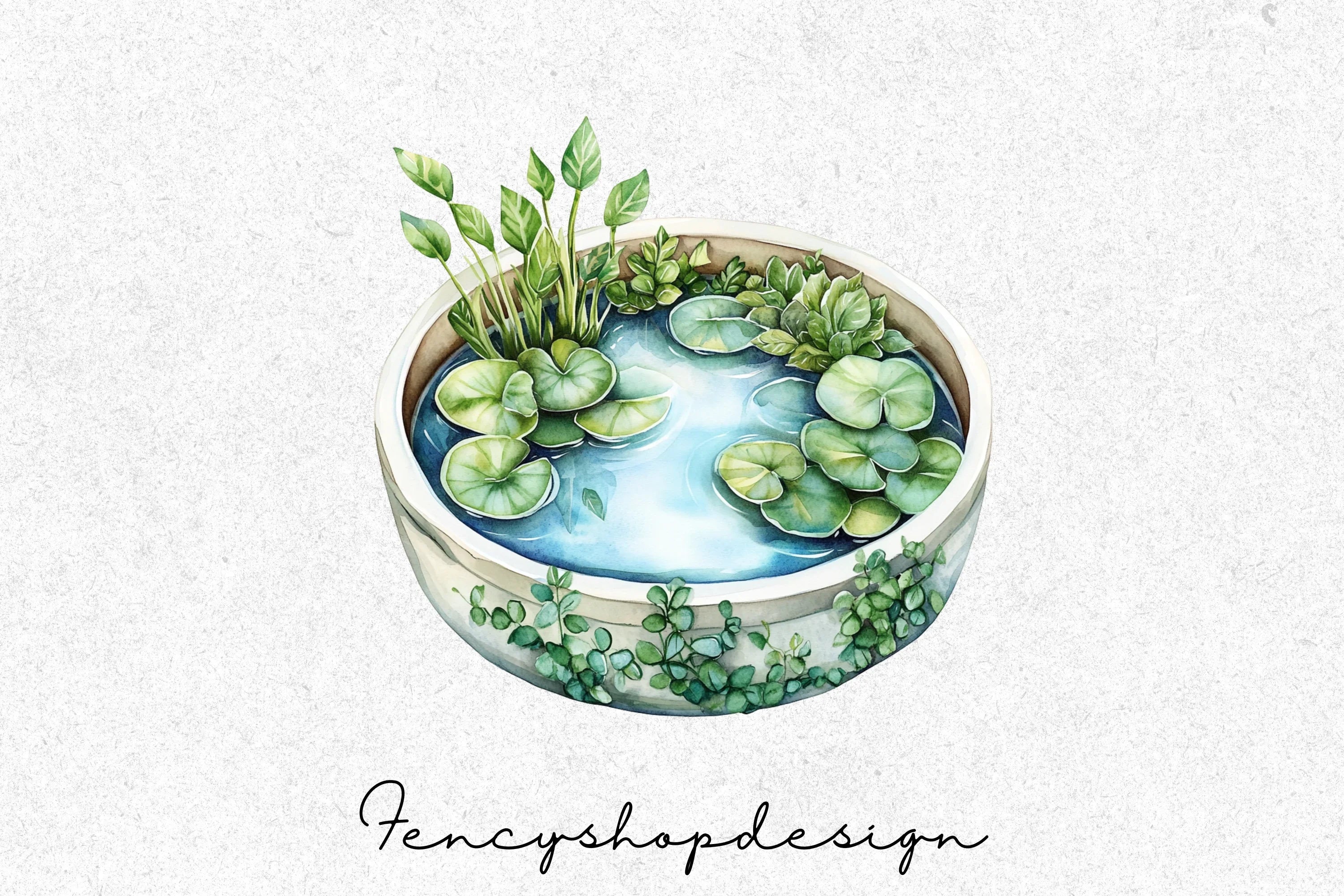 Serene Pond Garden Clipart Bundle - Image 3