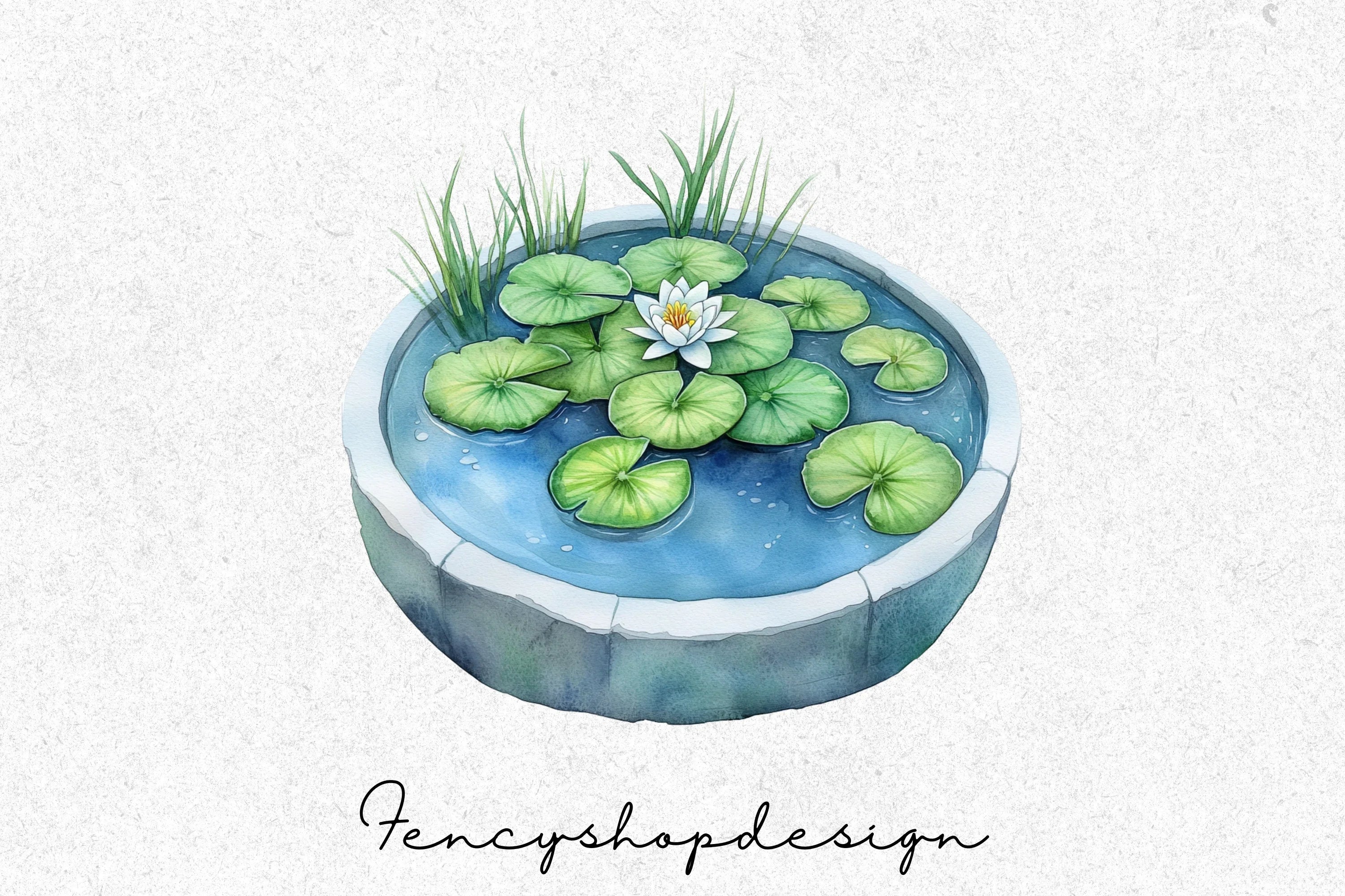 Serene Pond Garden Clipart Bundle - Image 4