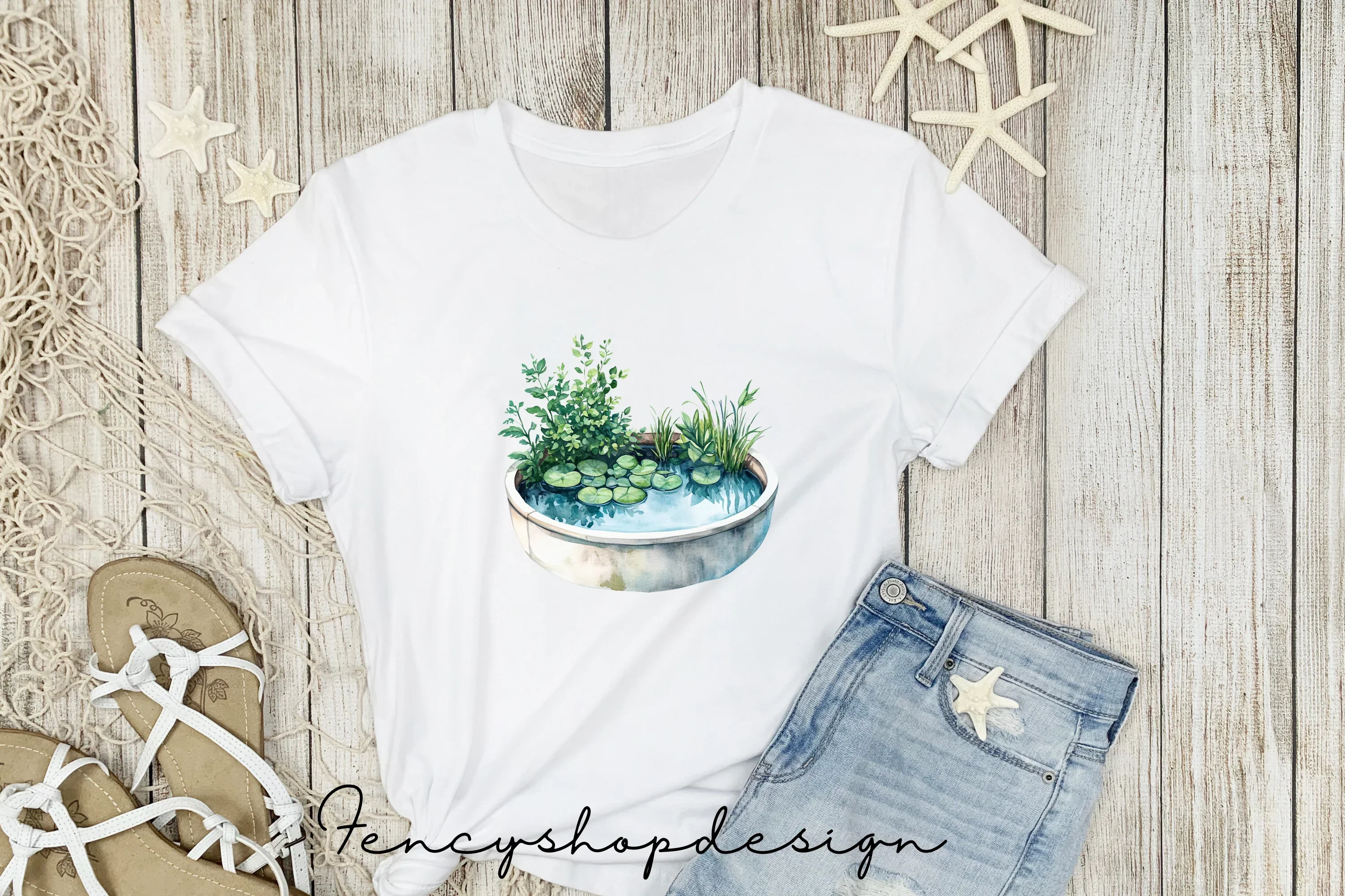 Serene Pond Garden Clipart Bundle - Image 5