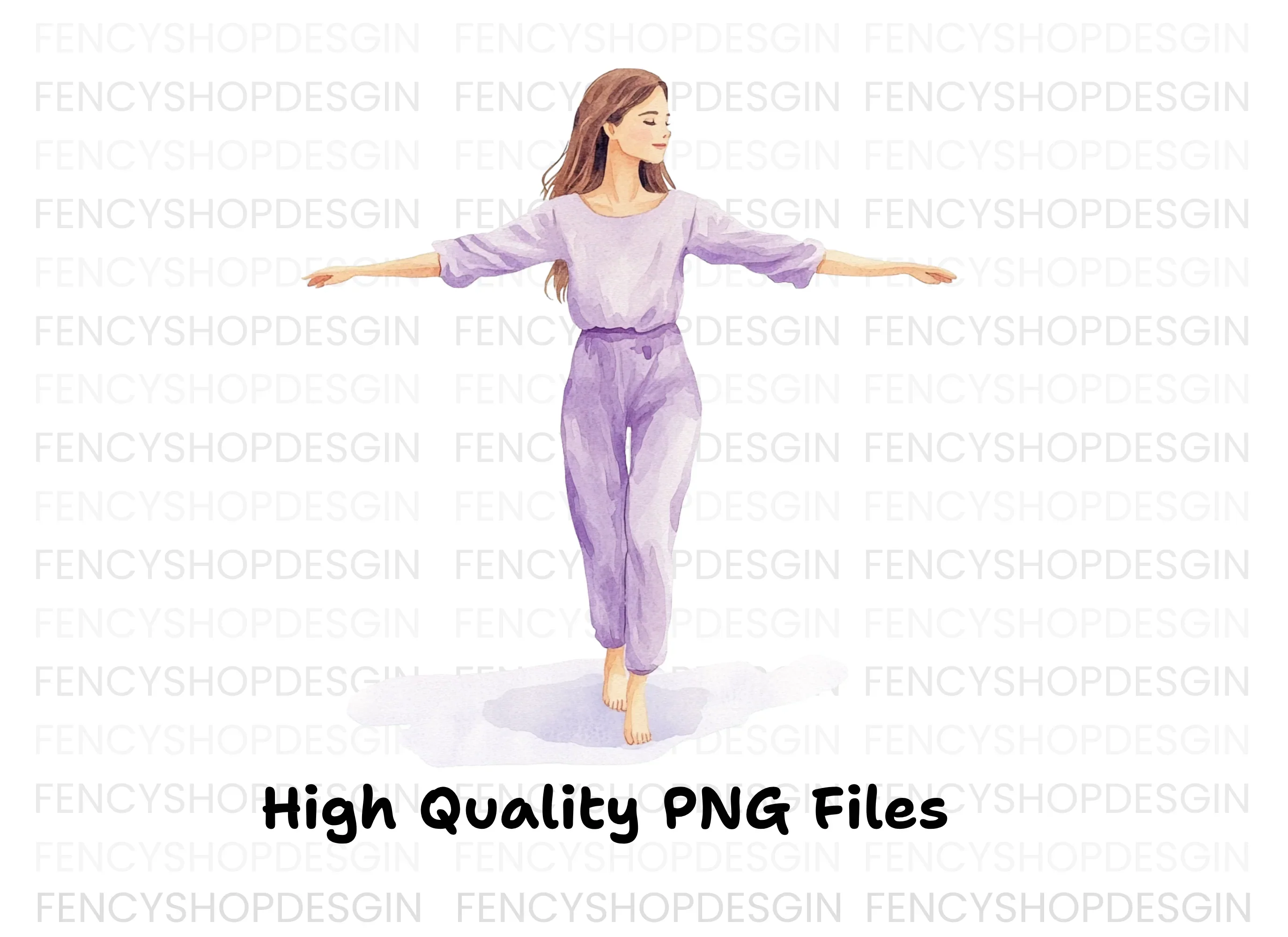 Serene Woman Balancing Clipart Bundle - Image 2