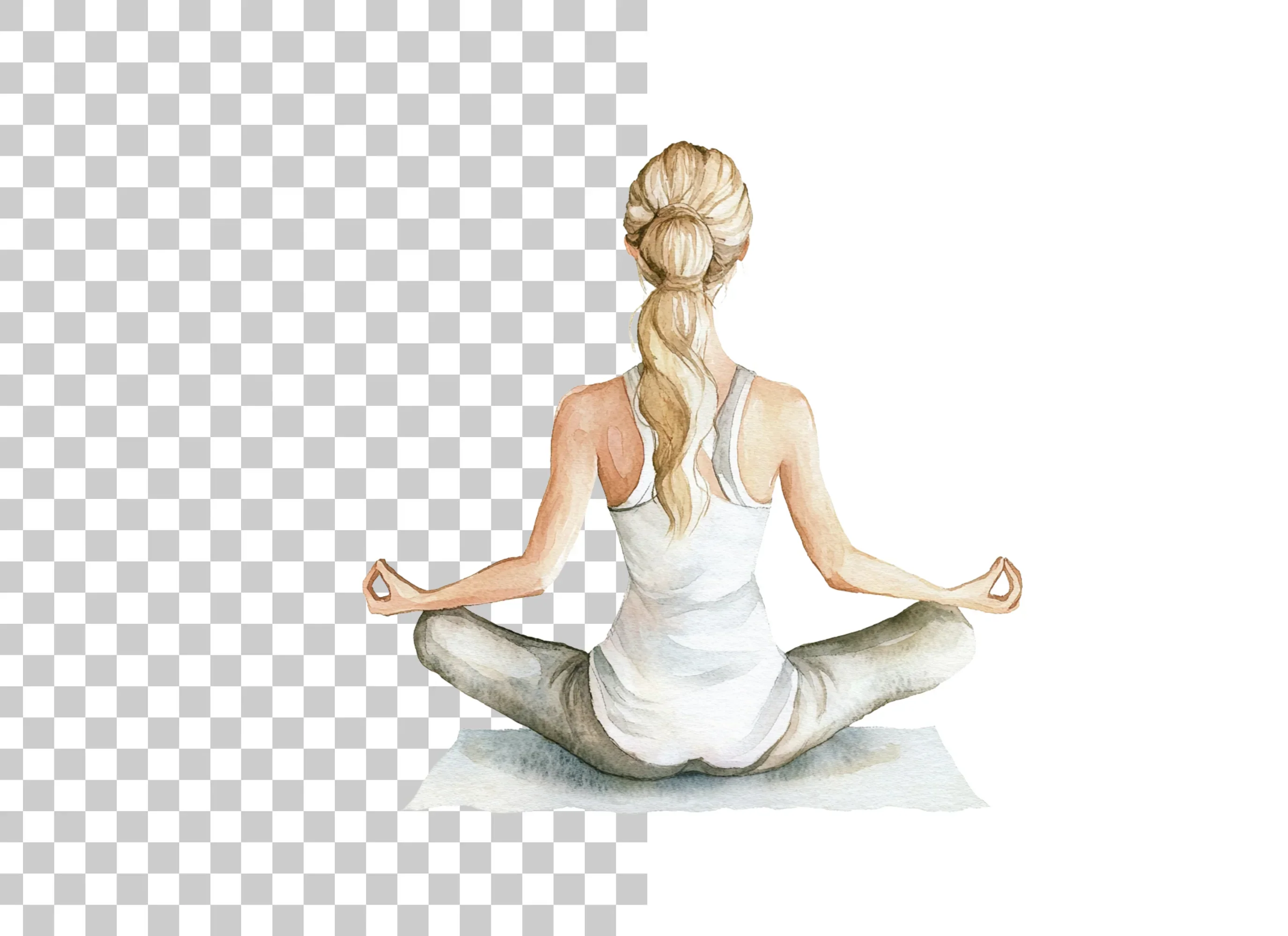 Serene Yoga Woman Pose Clipart Bundle - Image 4