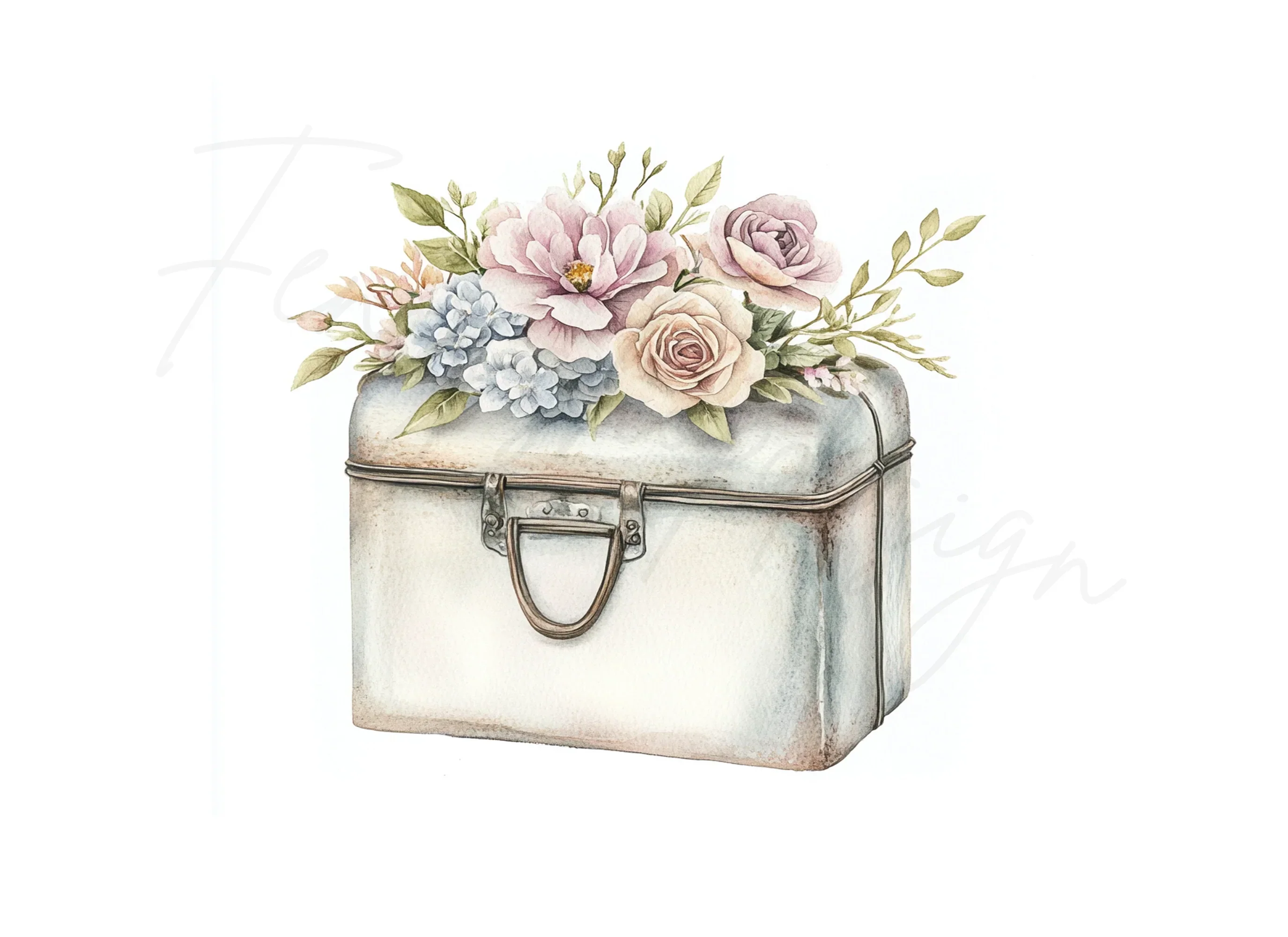 Shabby Chic Flower Box Clipart Bundle - Image 2