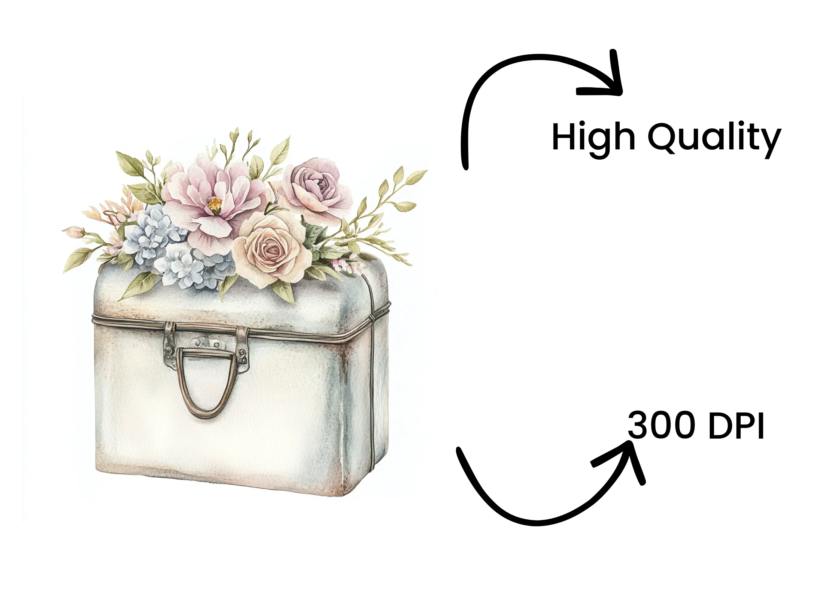 Shabby Chic Flower Box Clipart Bundle - Image 4