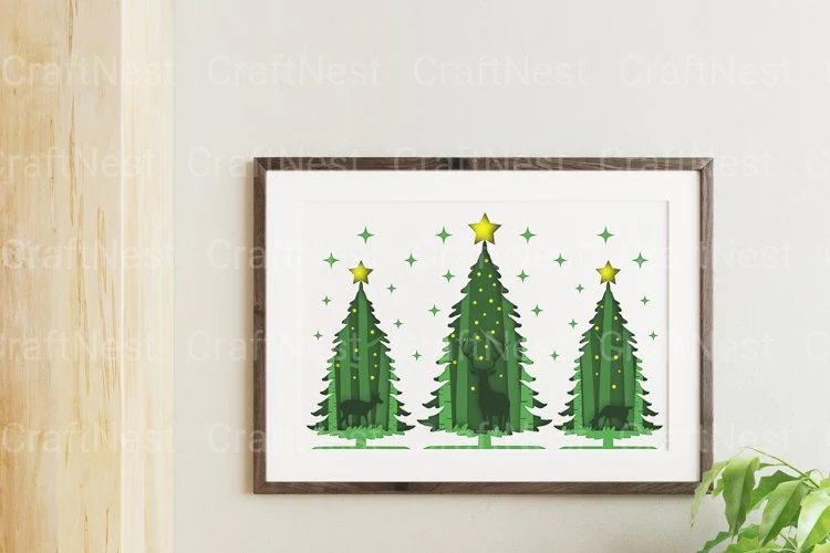 Shadow Box Christmas Scene Layered Papercut SVG - Image 2