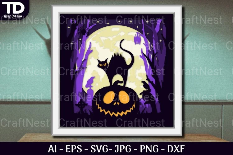Shadow Helloween Layered Papercut SVG - Image 2