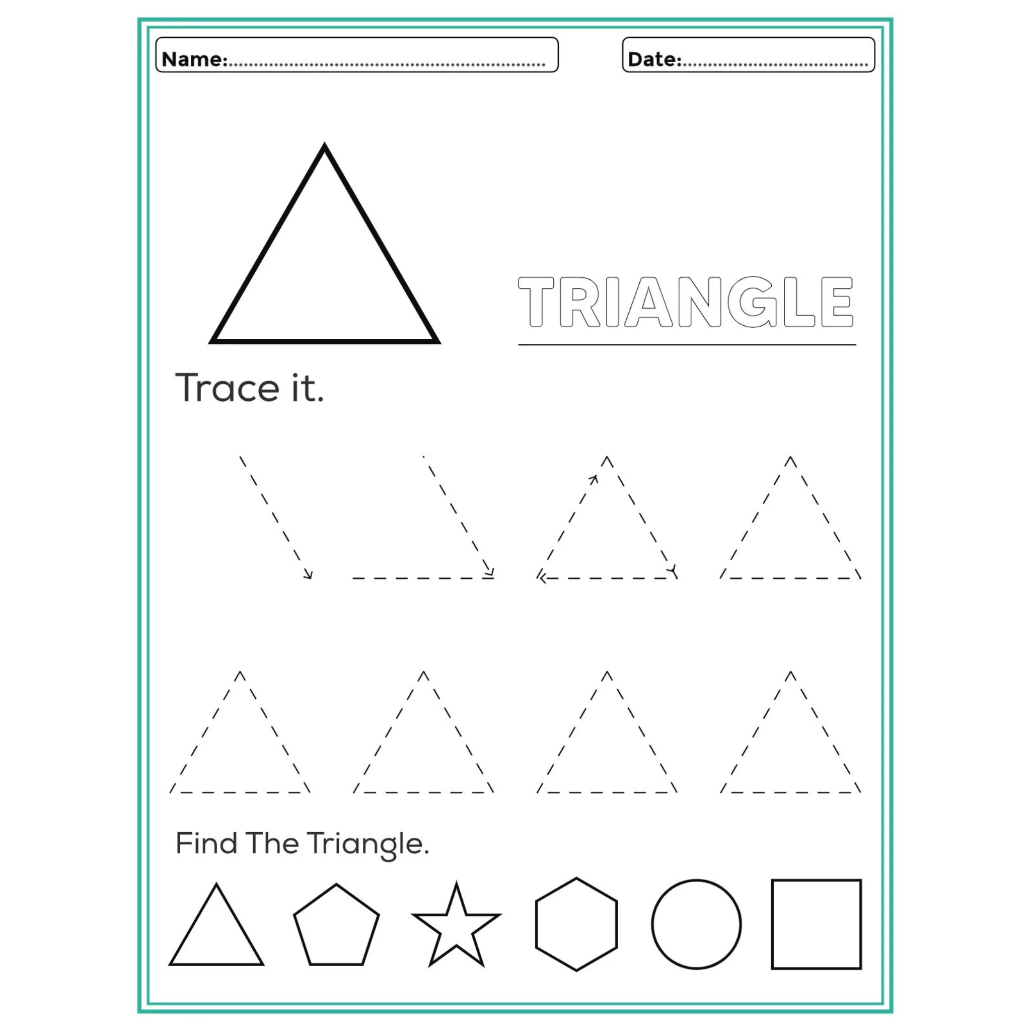 Shape Tracing and Find the Shape Worksheets - Image 4