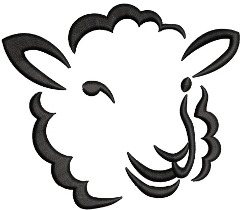 Sheep Face Embroidery Design