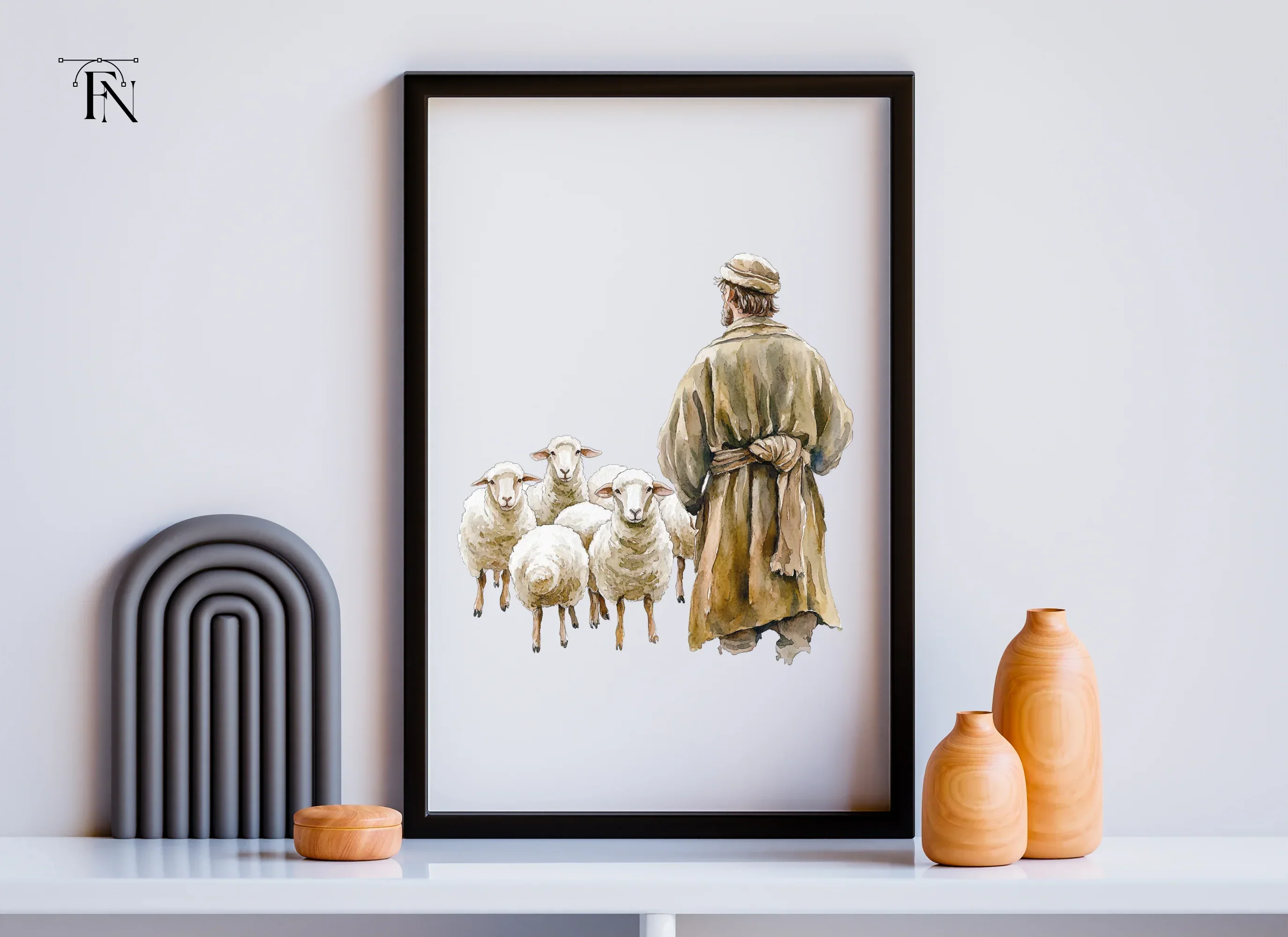 Shepherds with Sheep Clipart Bundle - Image 3