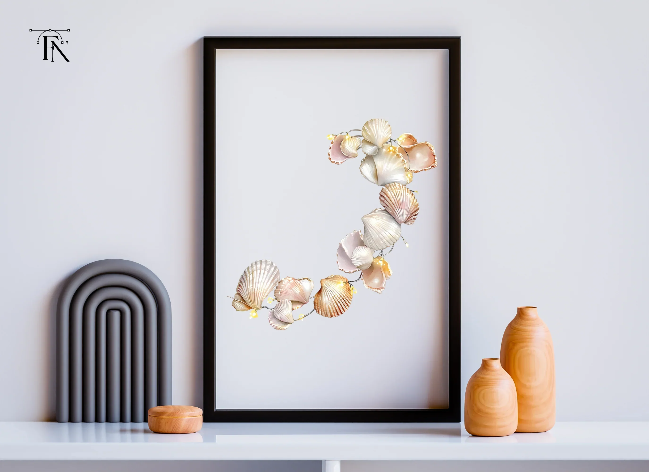 Shimmering Seashell Garland Clipart Bundle - Image 6