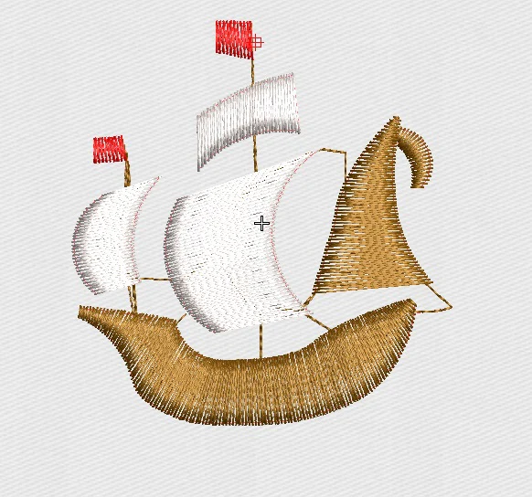 Ship Embroidery Design