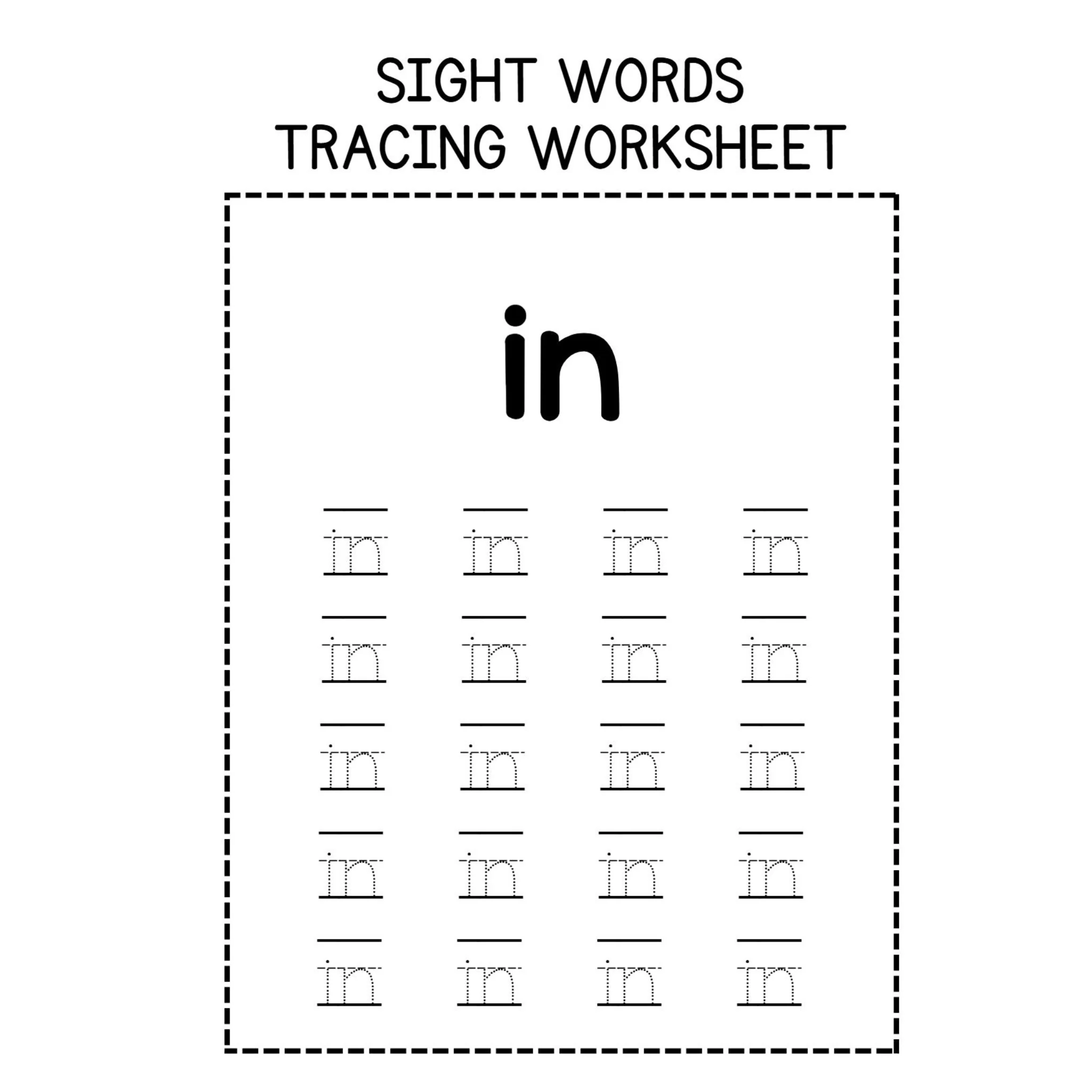 Sight Word Tracing Sentence Worksheets - Image 2