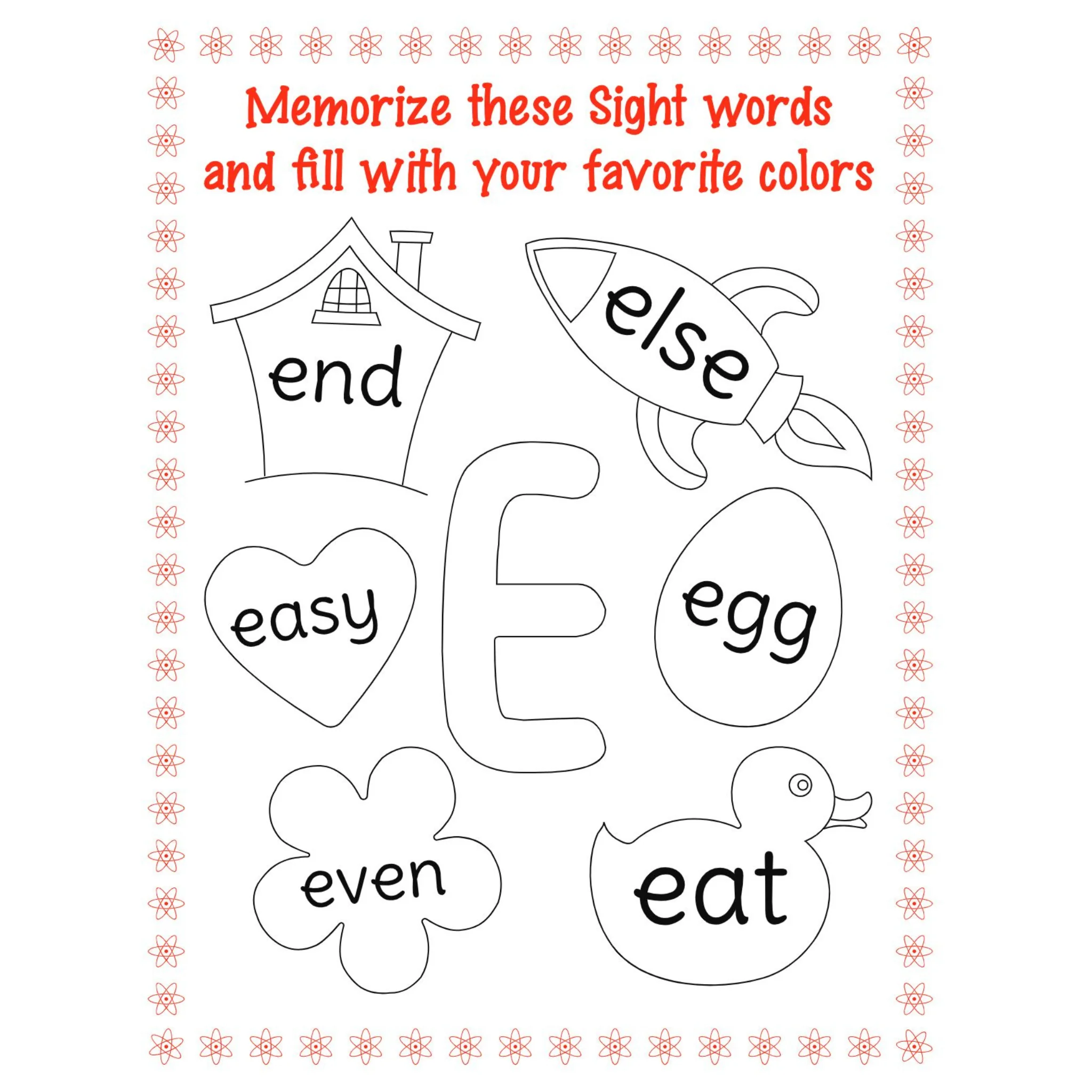 Sight Words Alphabet Coloring Pages - Image 3