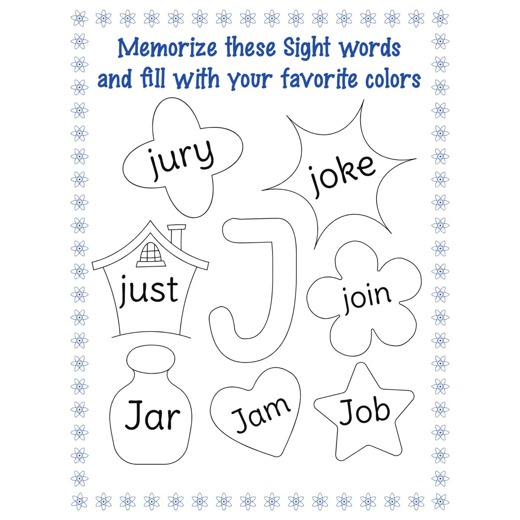 Sight Words Alphabet Coloring Pages - Image 4