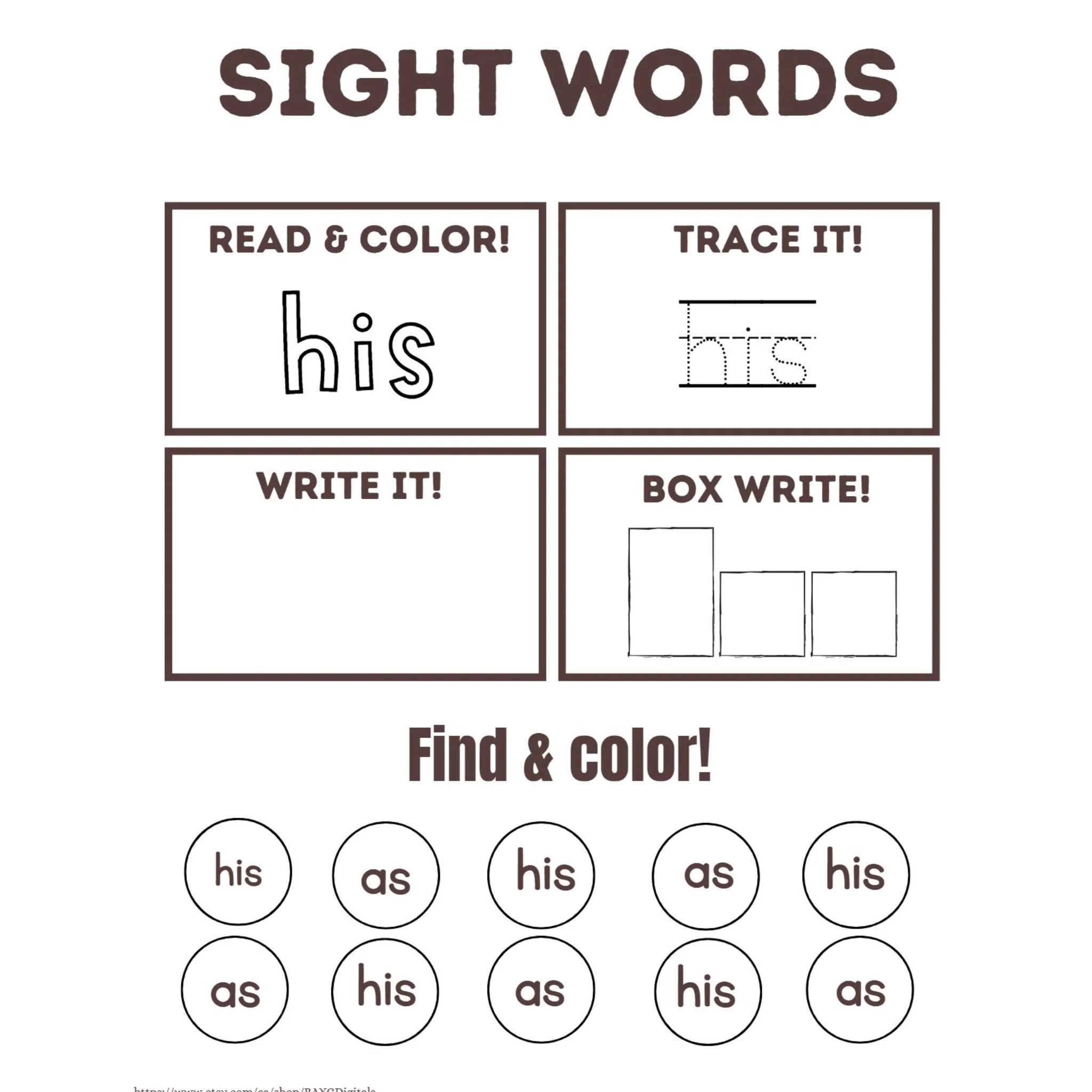 Sight Words Read Trace Write Worksheets - Image 2