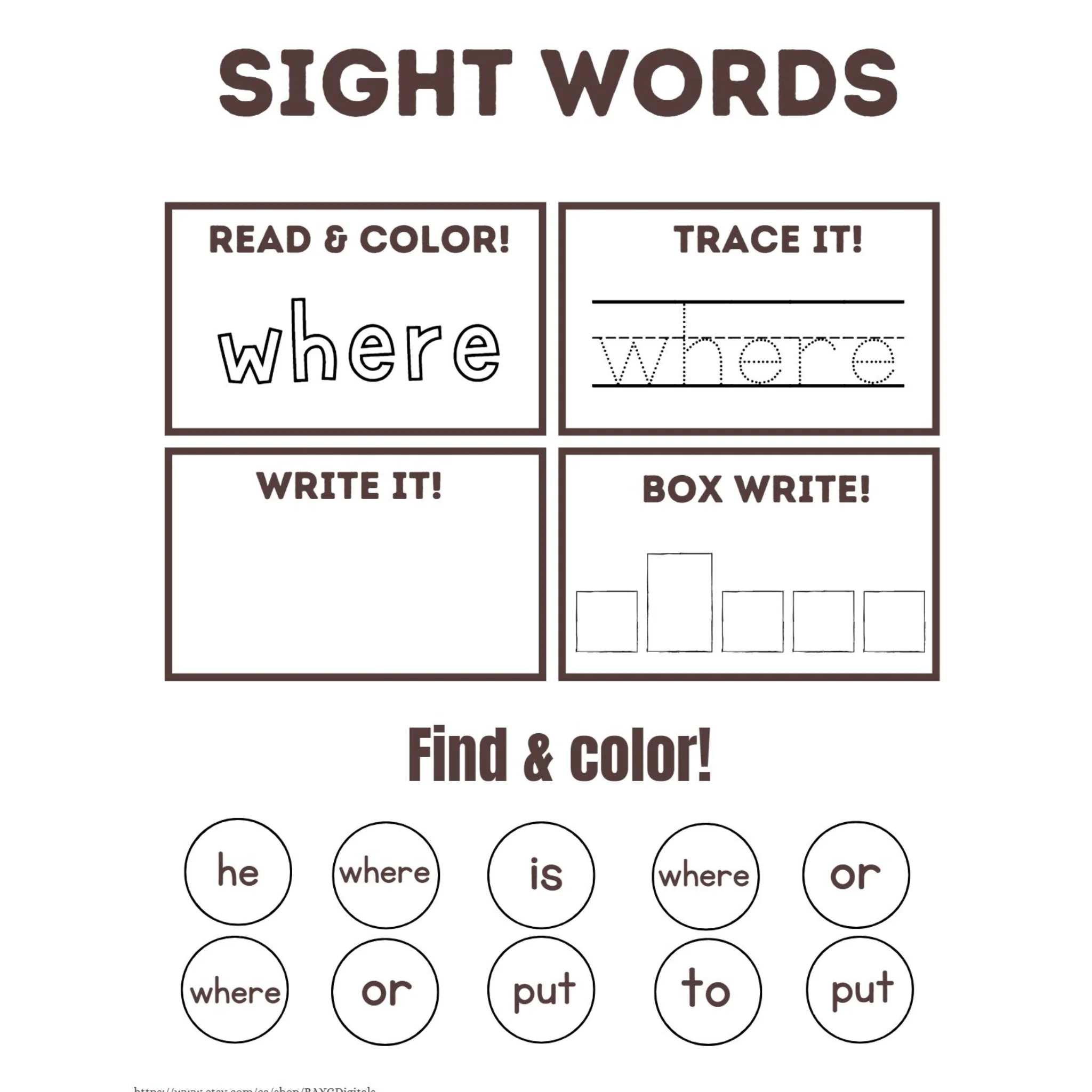 Sight Words Read Trace Write Worksheets - Image 5
