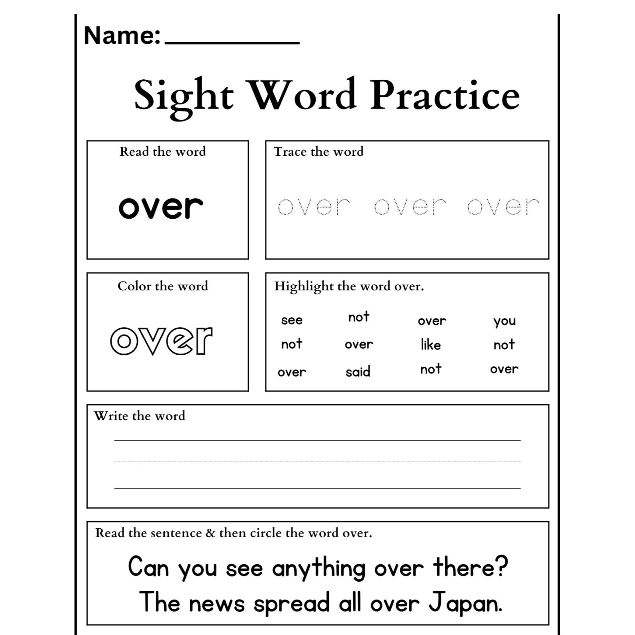 Sight Words Tracing Worksheets - Image 4