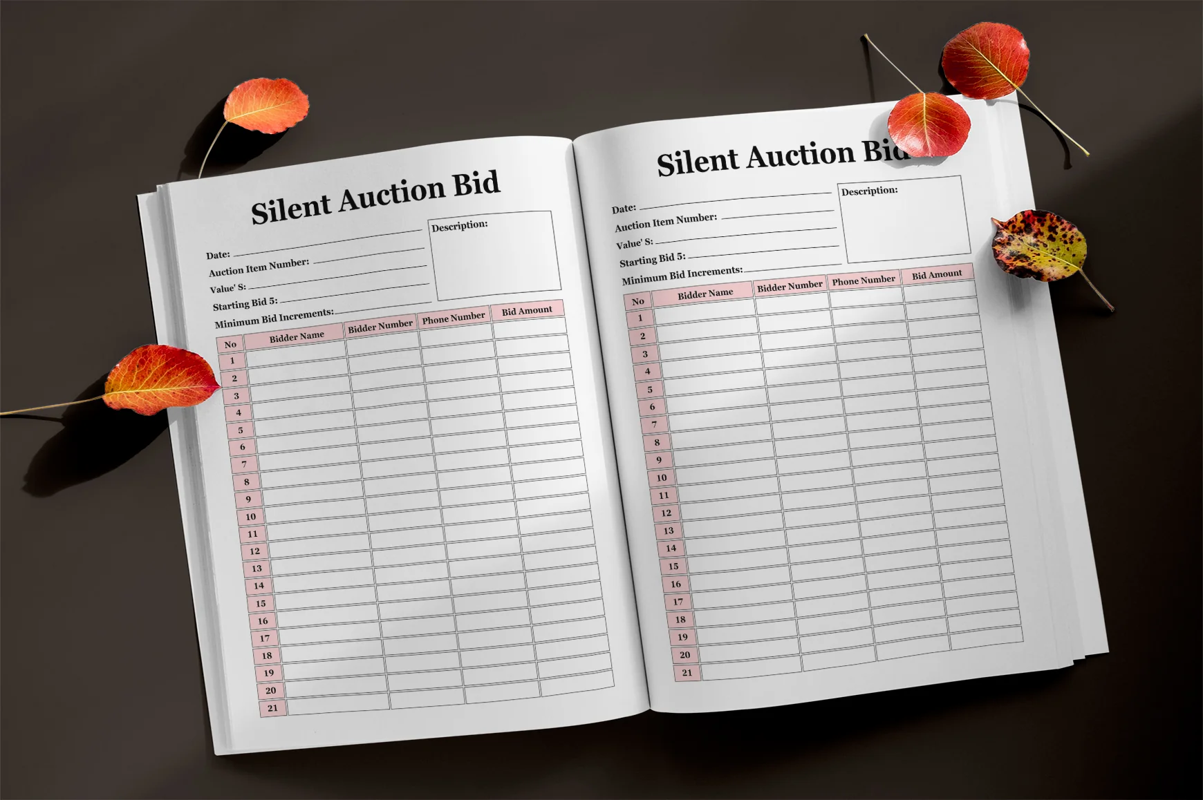 Silent Auction Bid Sheet Planner - Image 3