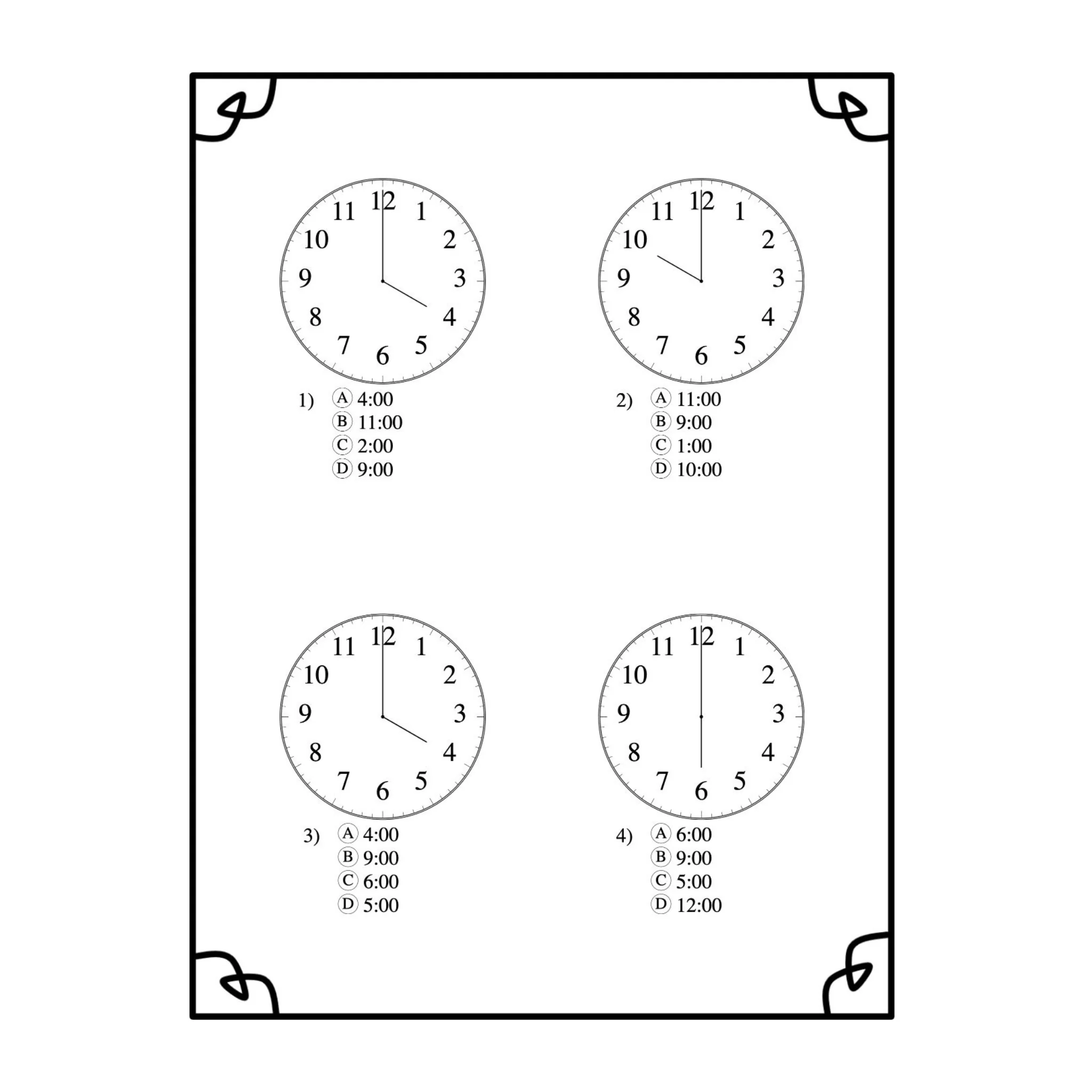Simple Telling Time Worksheets - Image 2