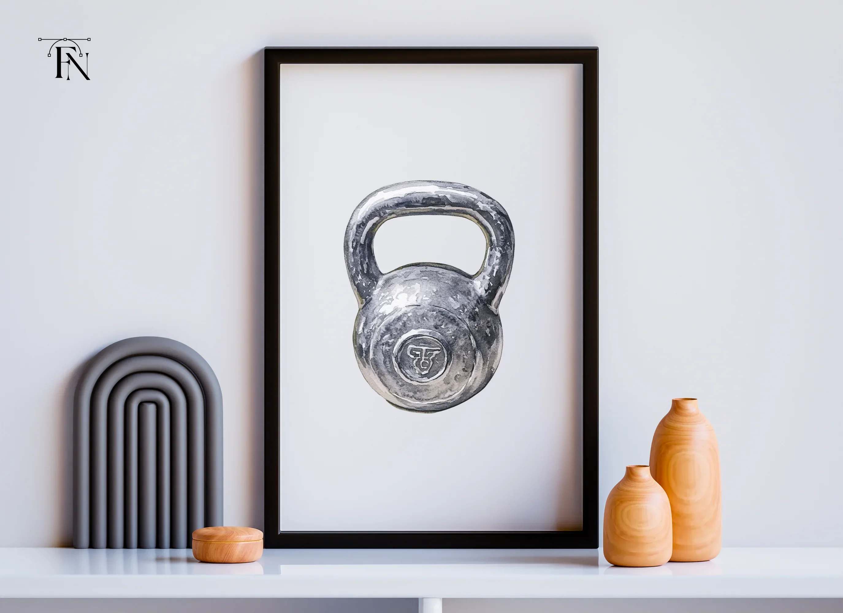 Single Kettlebell Illustration Clipart Bundle - Image 3