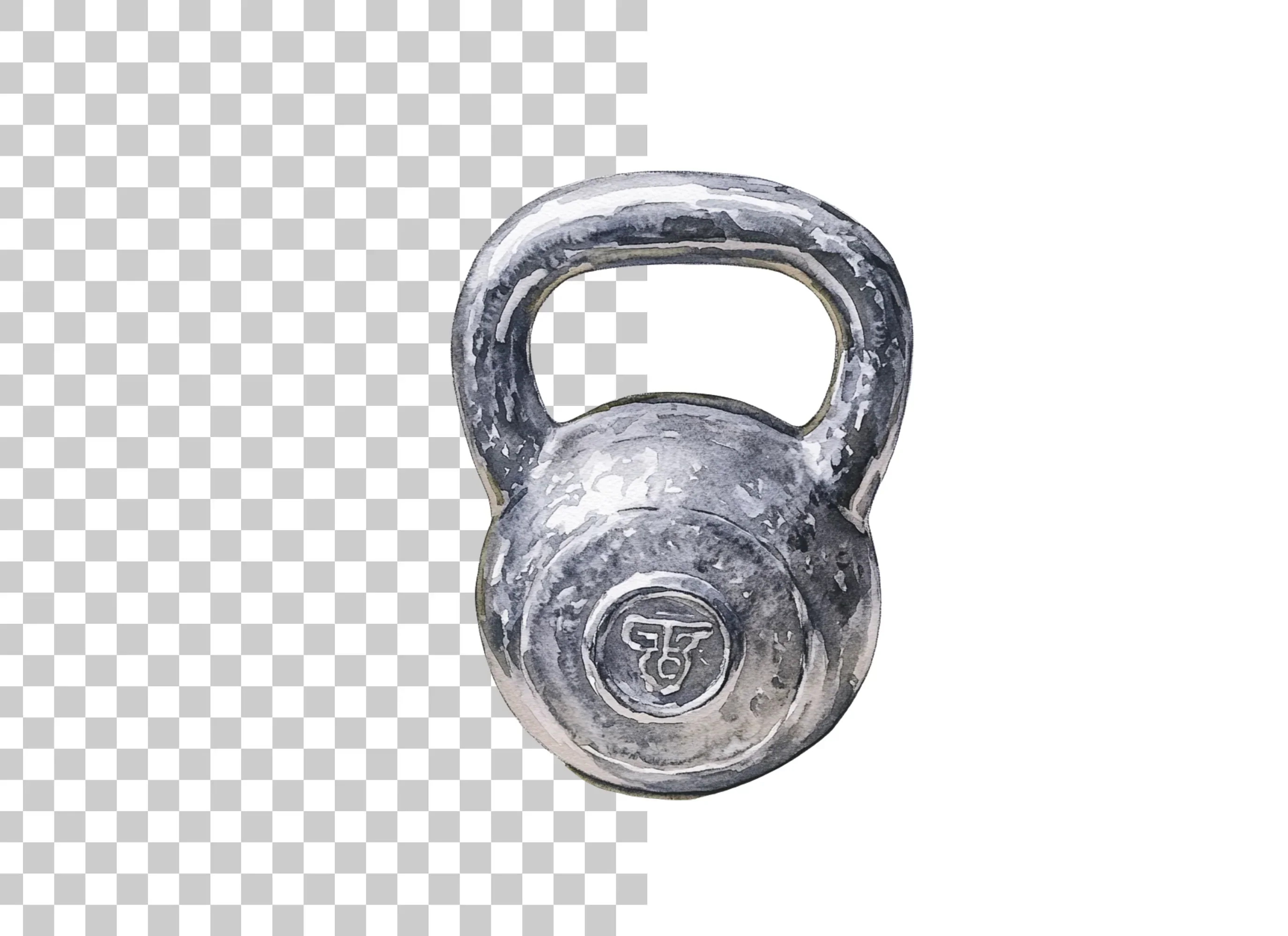 Single Kettlebell Illustration Clipart Bundle - Image 4