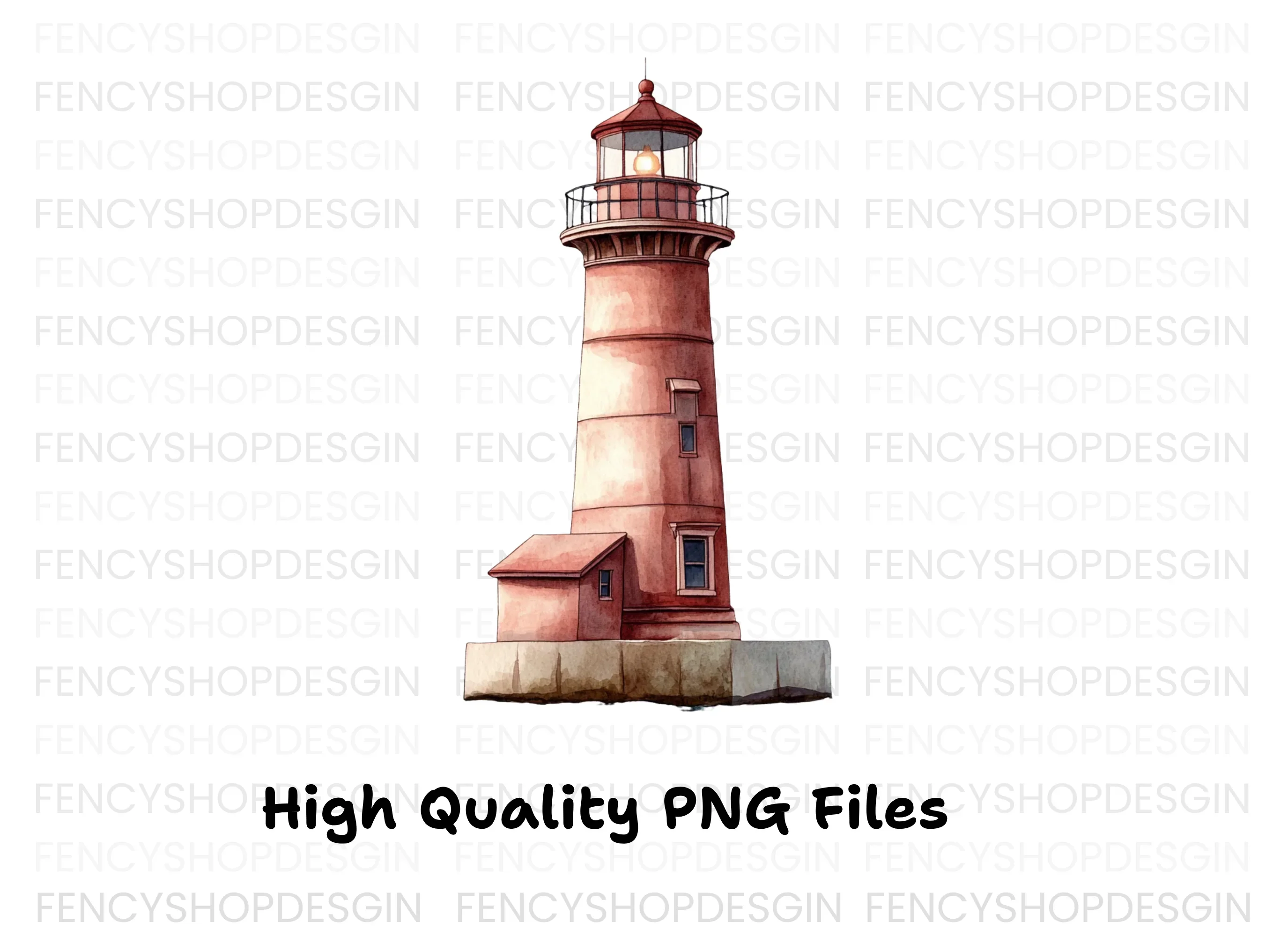Single Red Lighthouse Clipart Bundle - Image 3