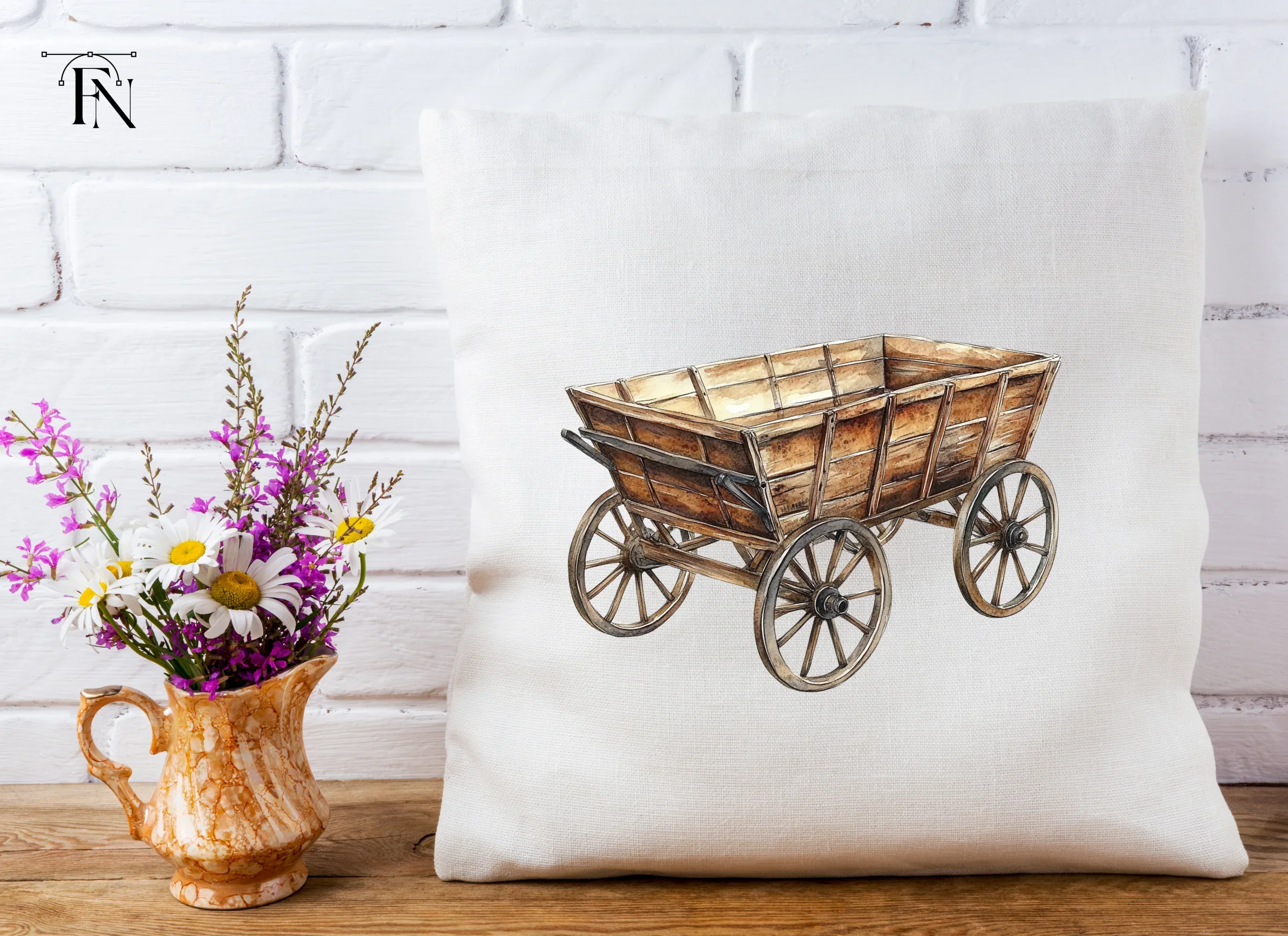 Single Wooden Wagon Clipart Bundle - Image 5