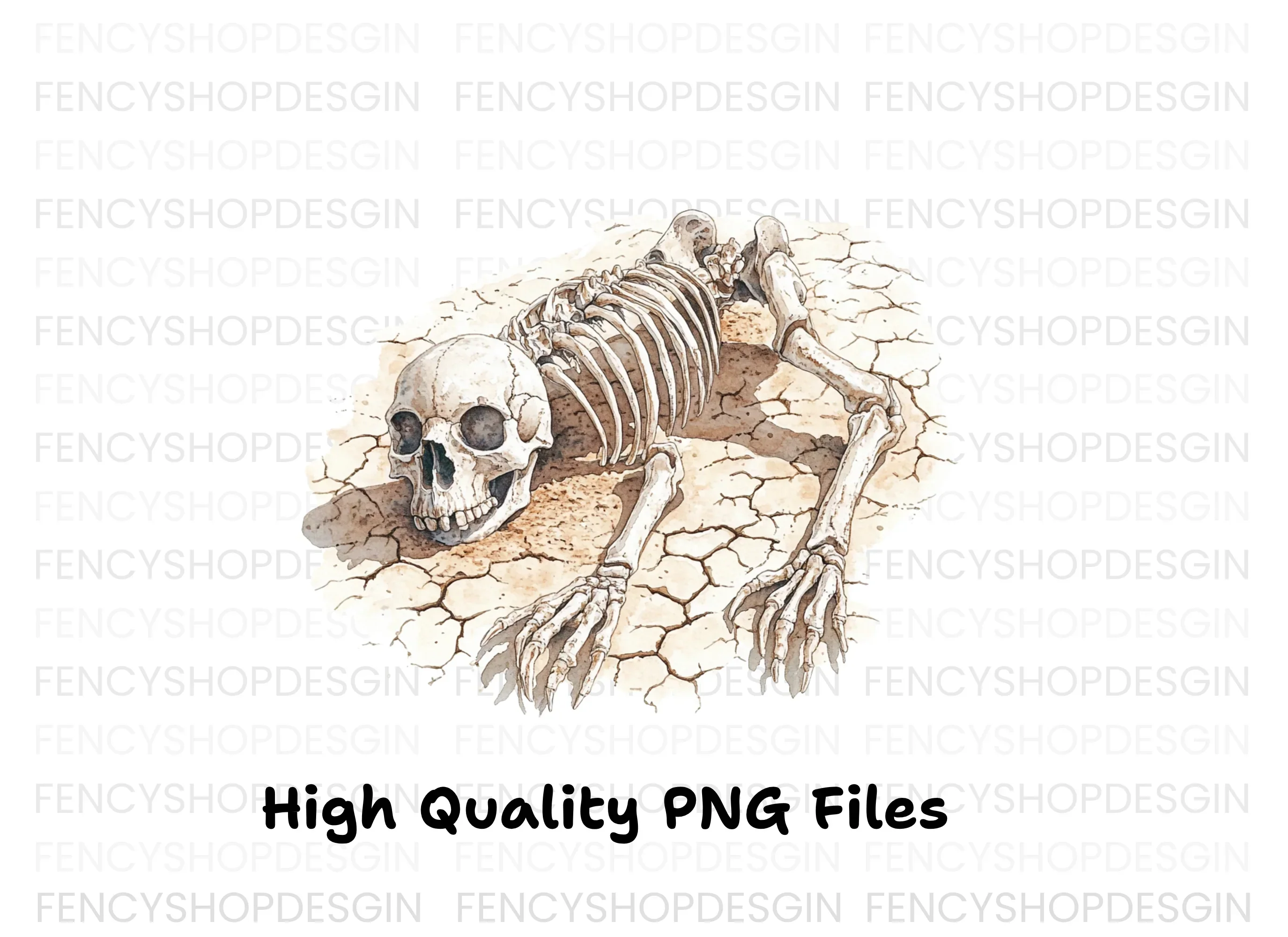 Skeletons on Cracked Earth Clipart Bundle - Image 3