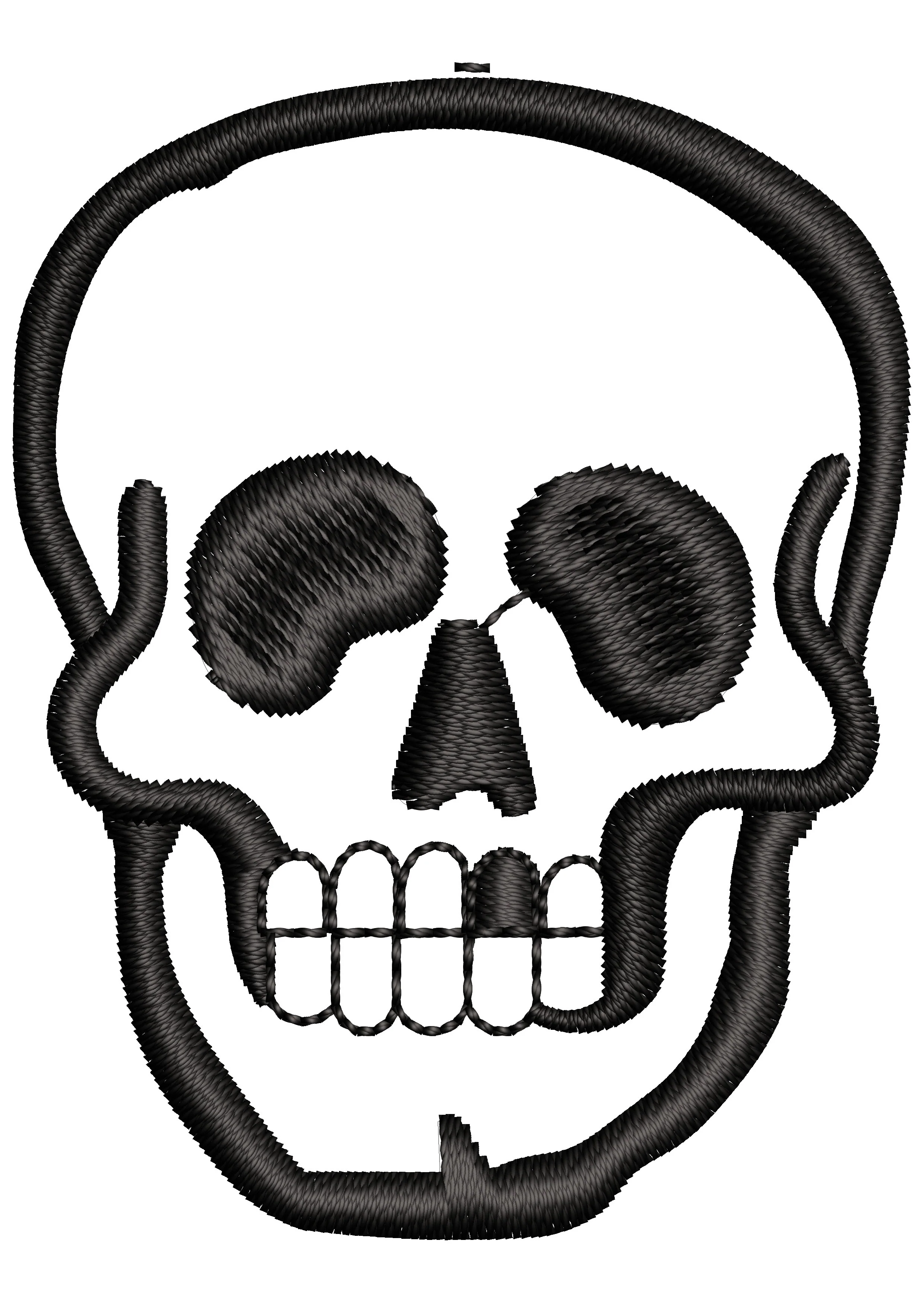 Skull Black Embroidery Design