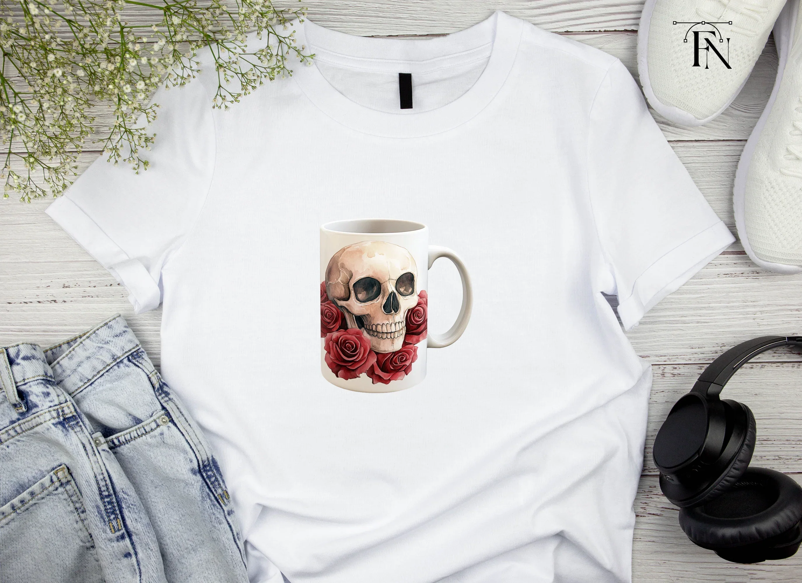 Skull Roses Clipart Bundle - Image 3