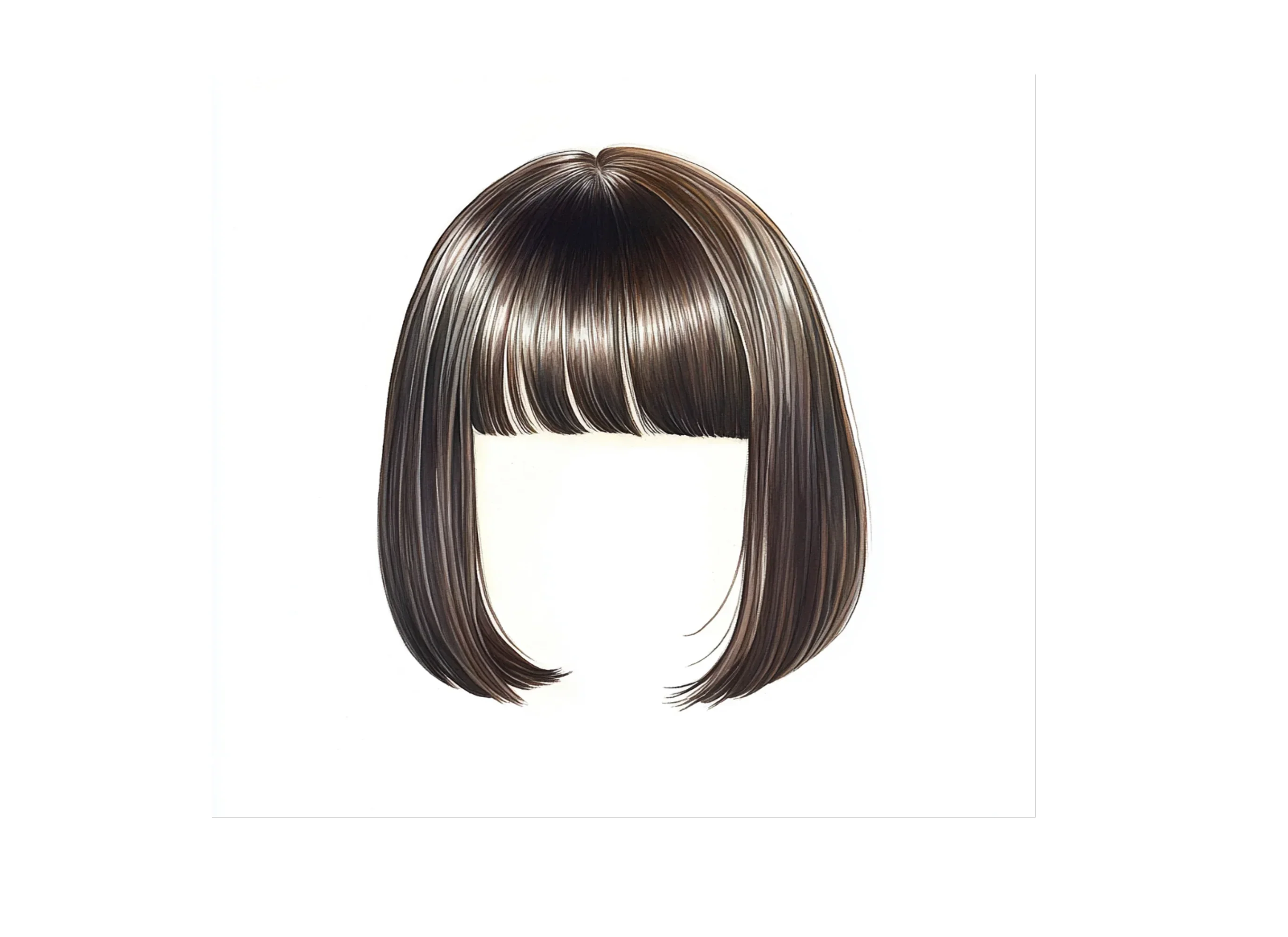 Sleek Bob Hair Wig Clipart Bundle - Image 2