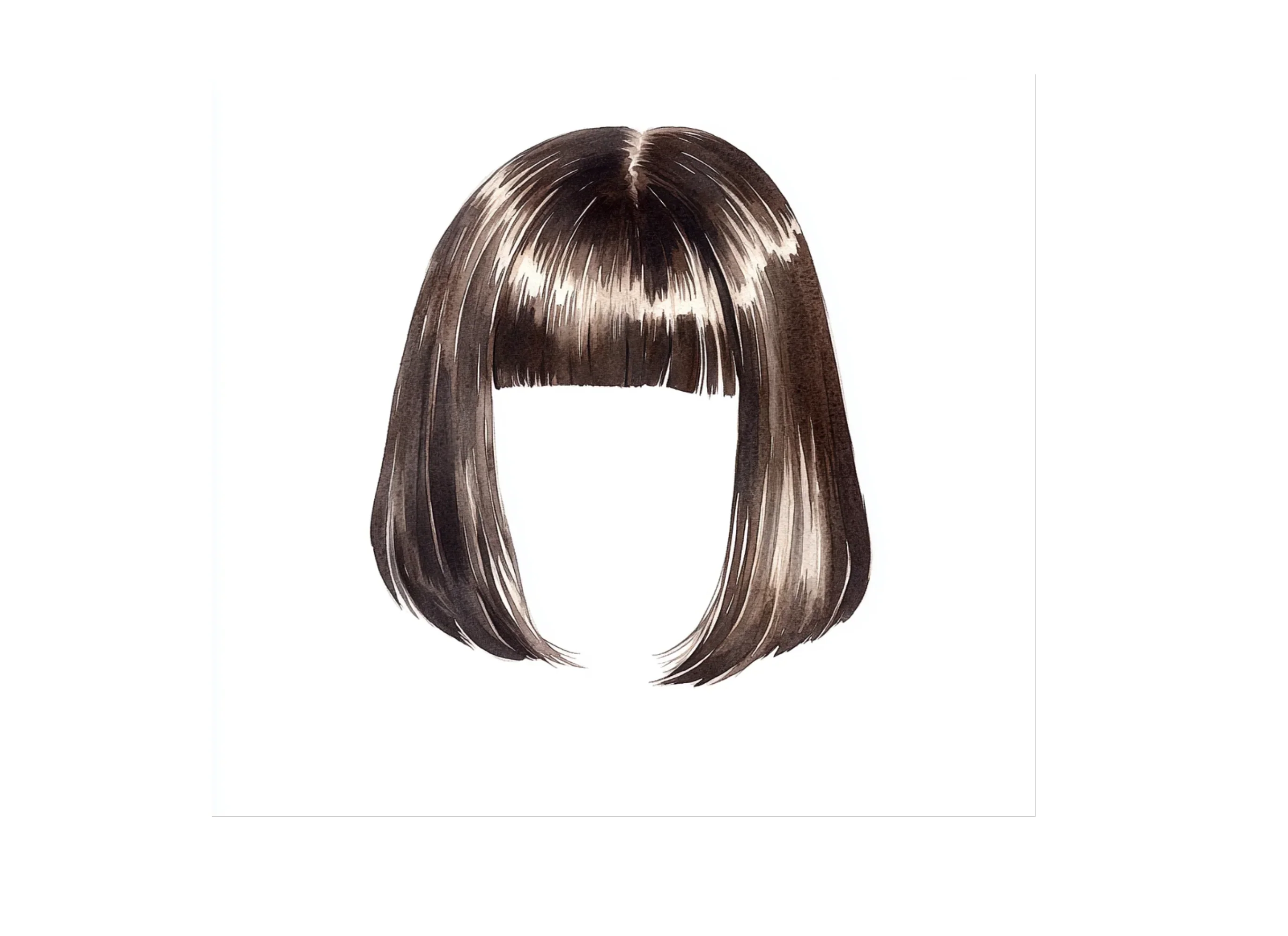 Sleek Bob Hair Wig Clipart Bundle - Image 3