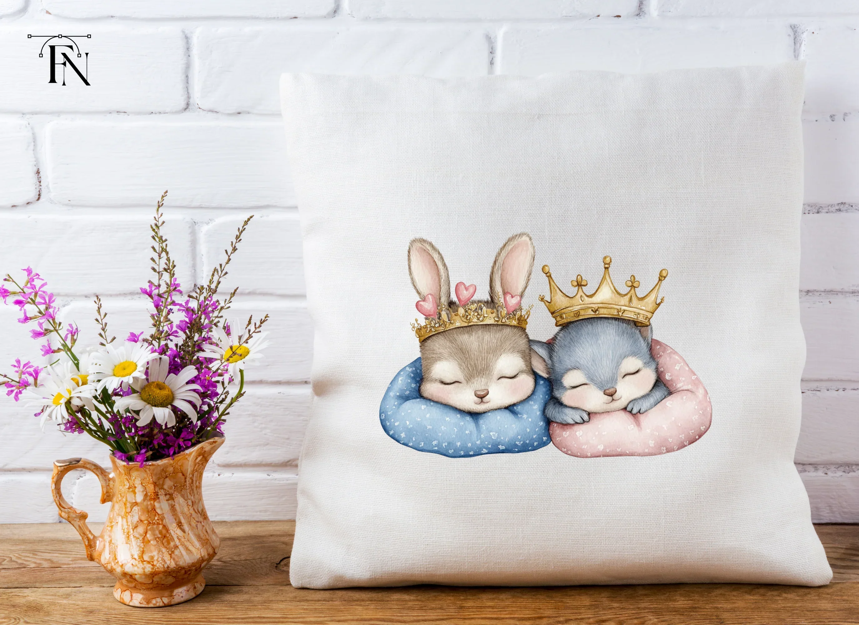 Sleeping Baby Animal Prince Princess Clipart Bundle - Image 4