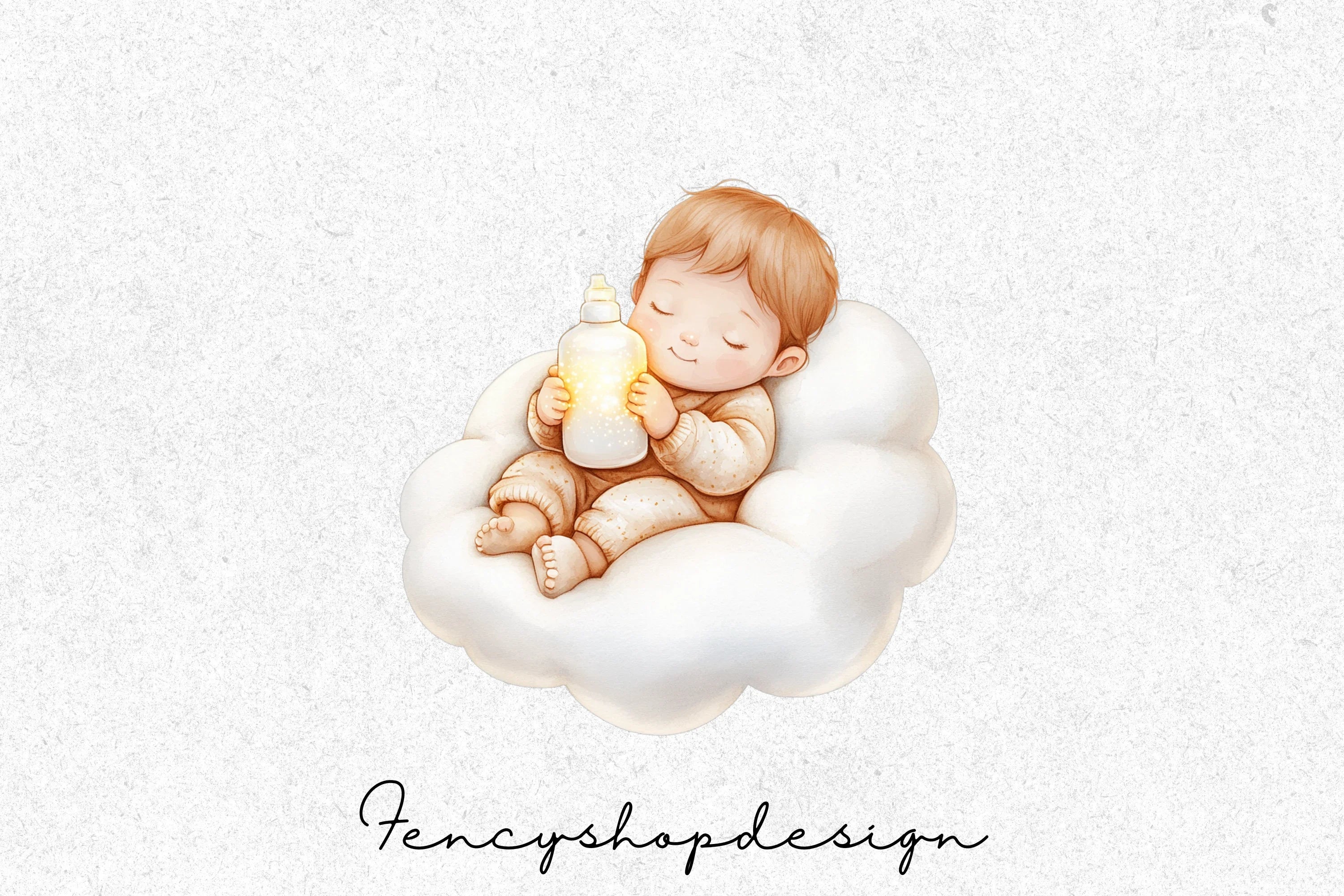 Sleeping Christmas Babies Clipart Bundle - Image 3