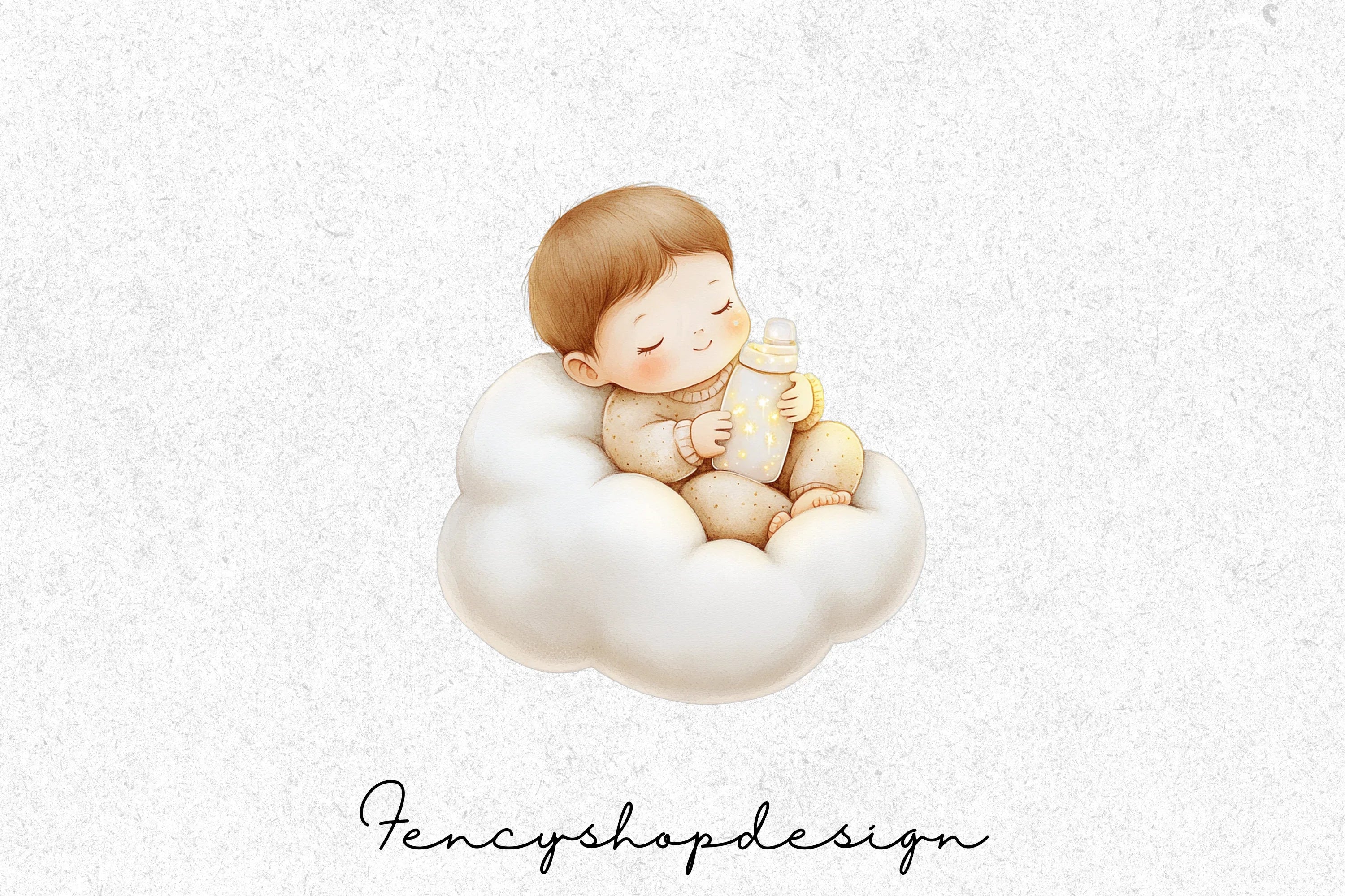 Sleeping Christmas Babies Clipart Bundle - Image 5