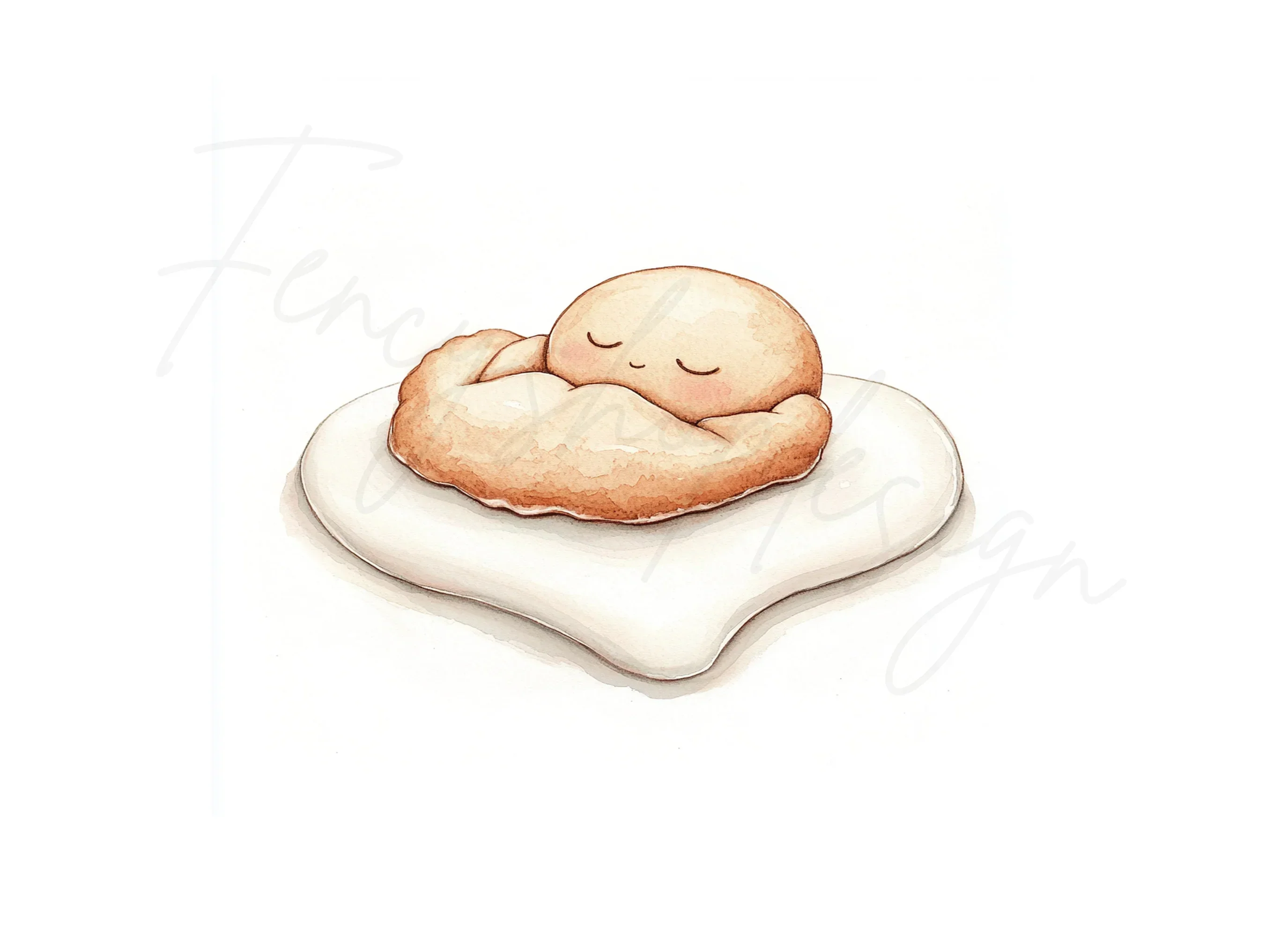 Sleeping Cookie in Heart Clipart Bundle - Image 2