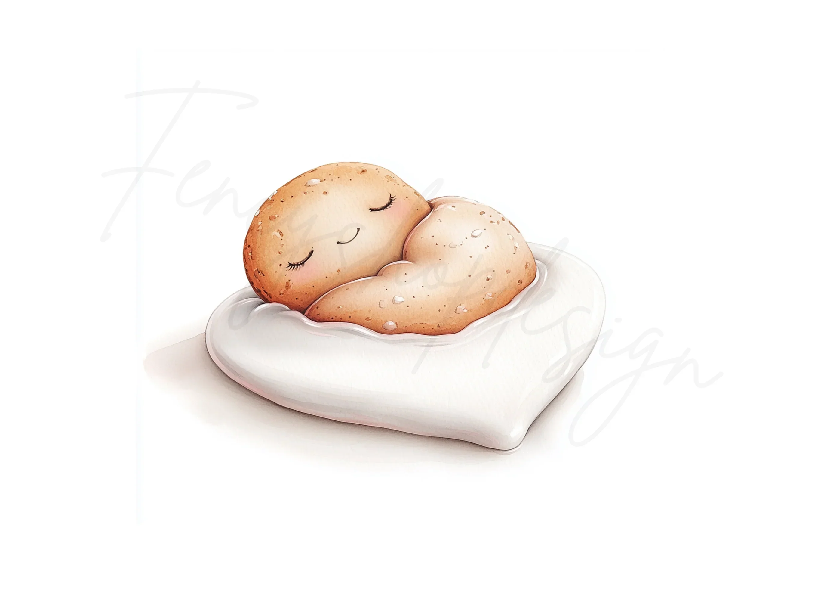 Sleeping Cookie in Heart Clipart Bundle - Image 3