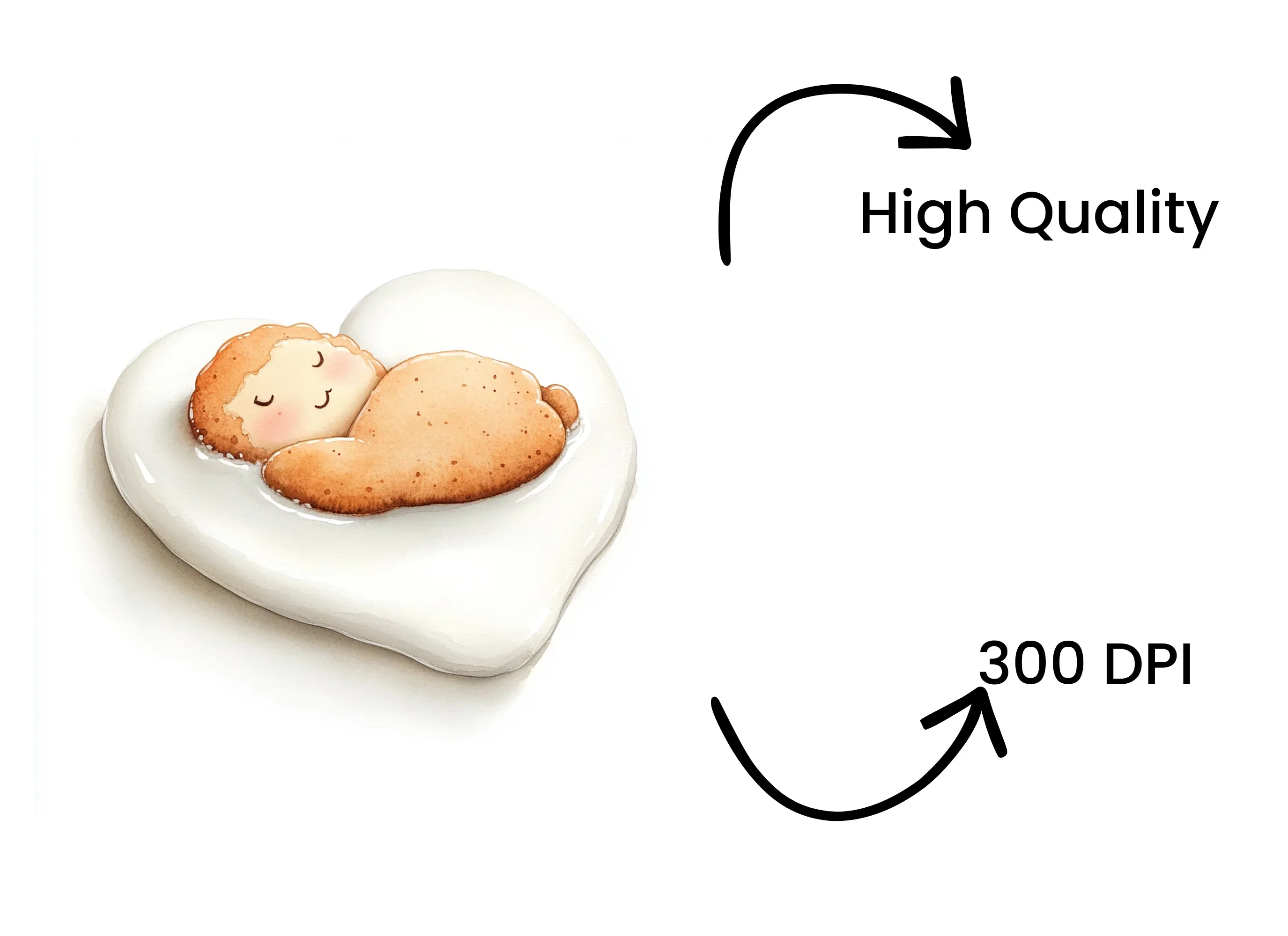 Sleeping Cookie in Heart Clipart Bundle - Image 4