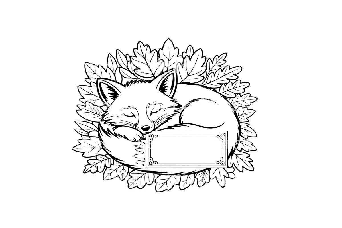 Sleeping Fox Autumn Coloring Books - Image 2