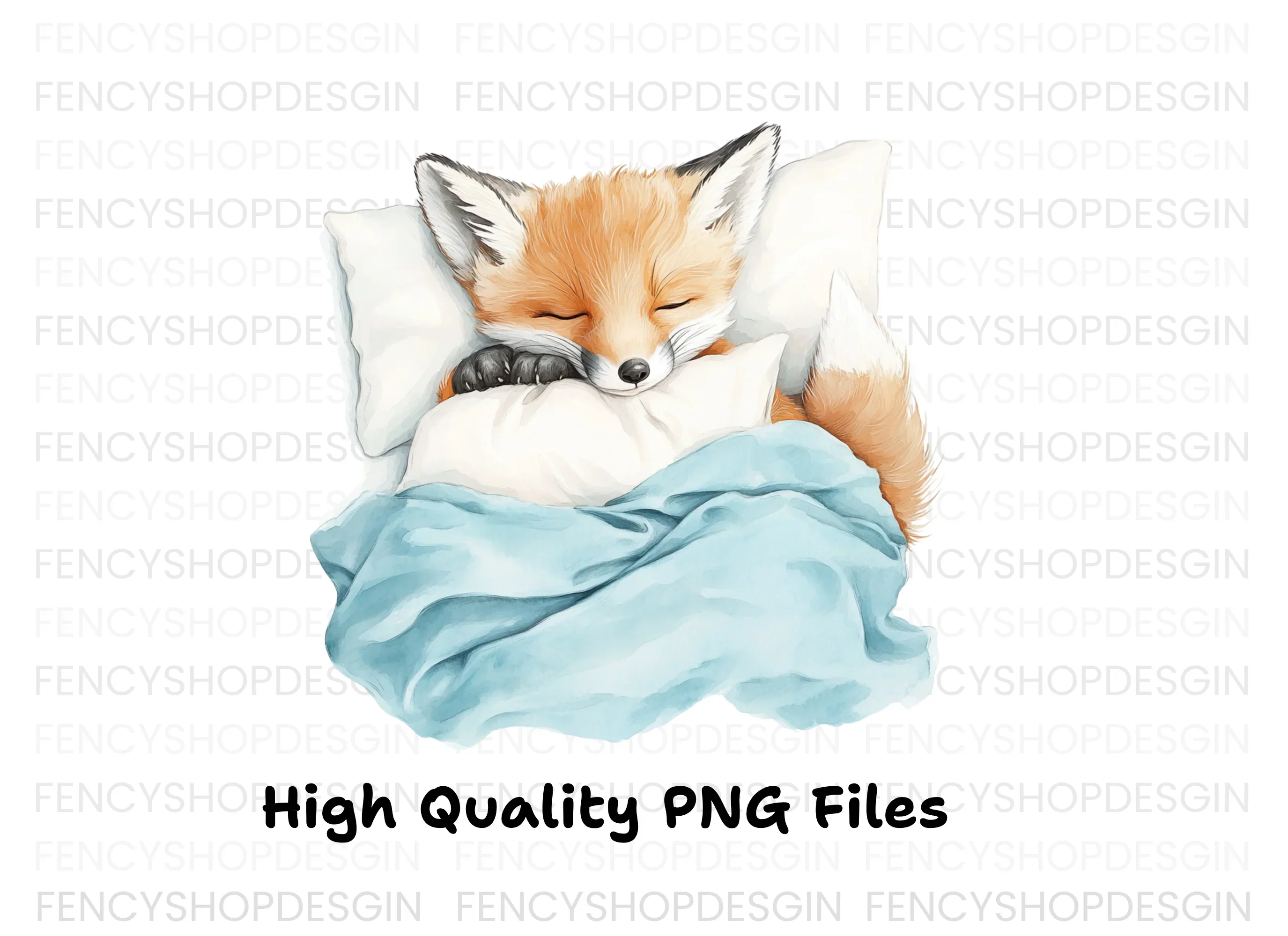 Sleeping Fox Baby Animals Clipart Bundle - Image 2